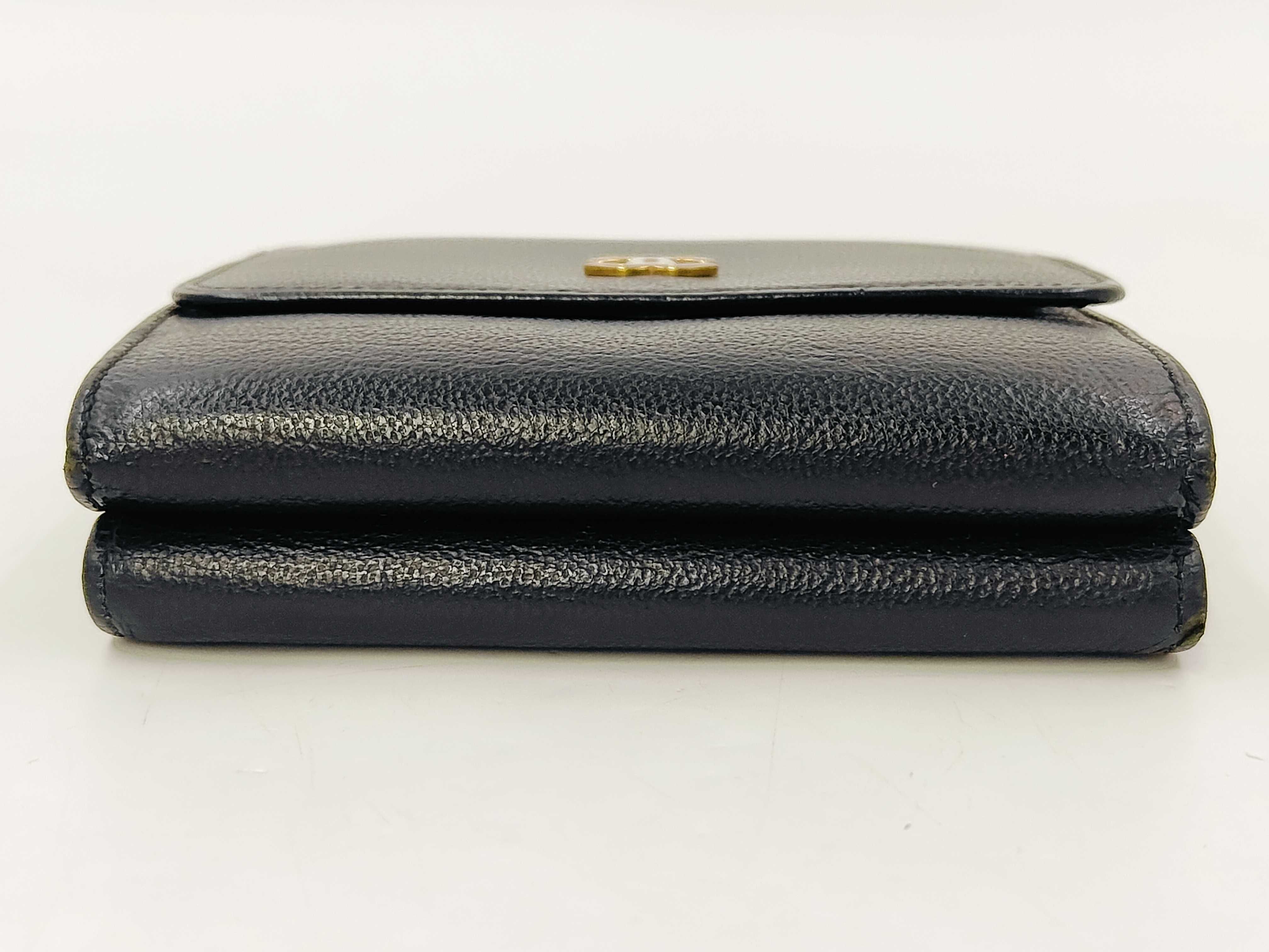 Bi-fold Wallet Leather Gold Hardware Black 6573772 Wallet — view 3