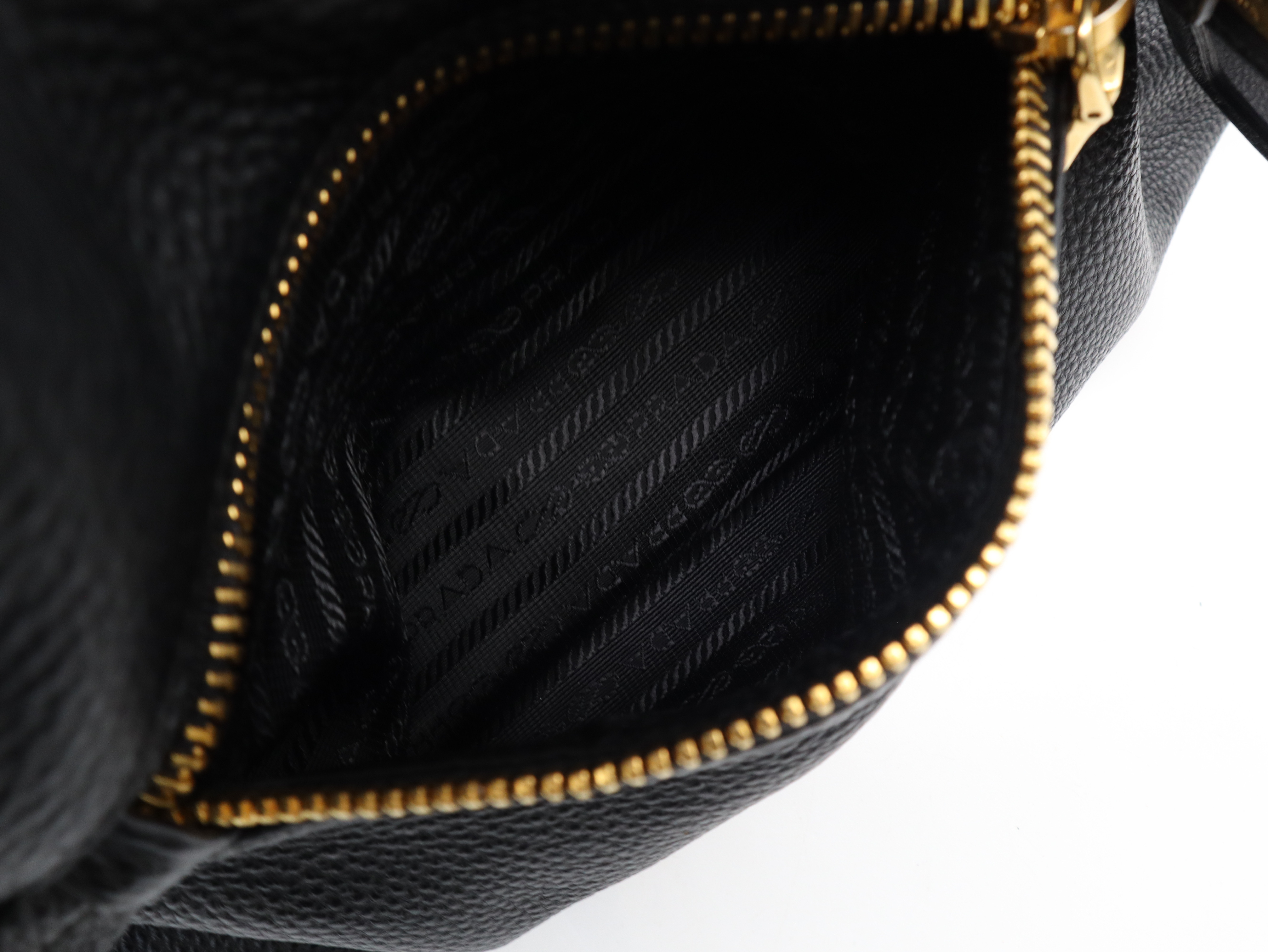 BL0805 Vitello Daino Leather 2-Way Bag with Metal Logo, Black, Strap and Dust Bag Included, Handbag — view 14