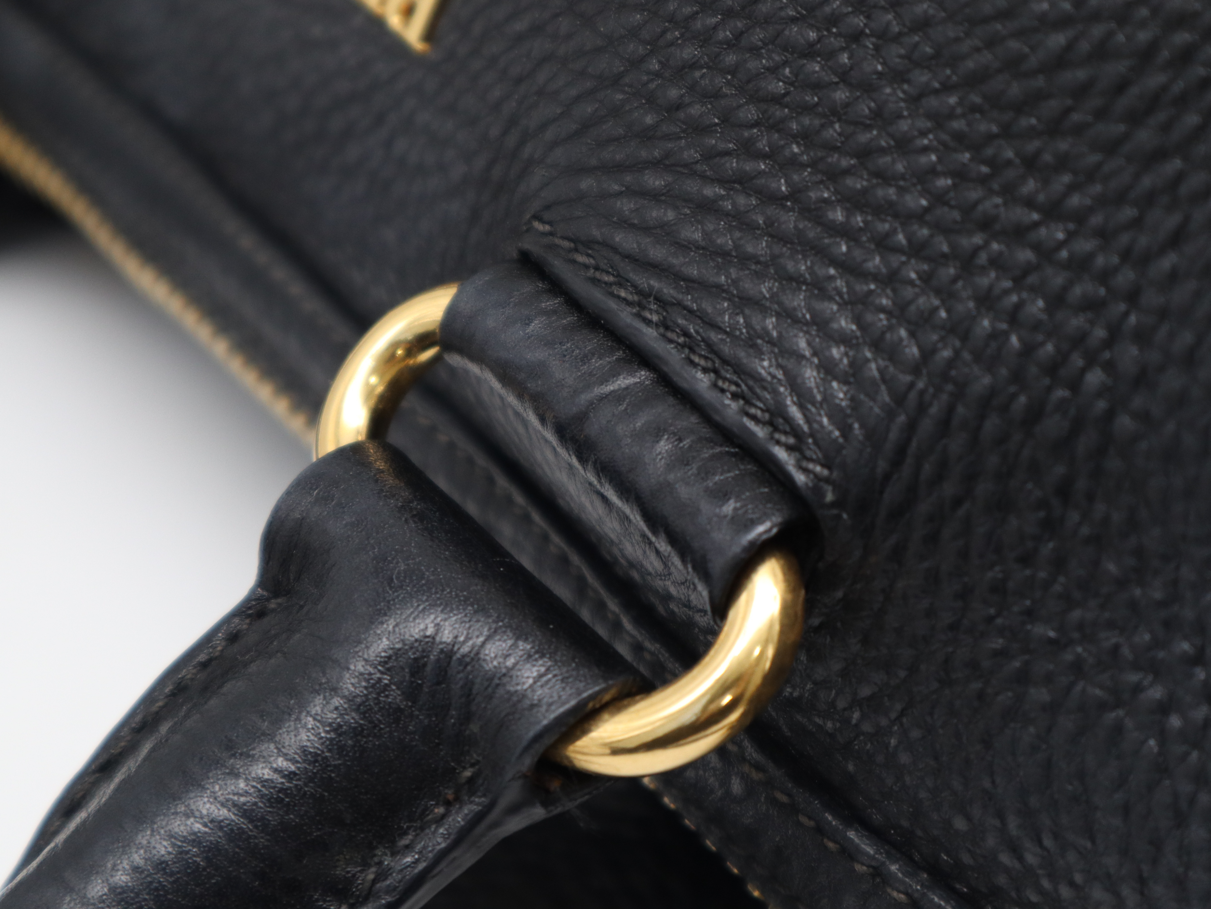 BL0805 Vitello Daino Leather 2-Way Bag with Metal Logo, Black, Strap and Dust Bag Included, Handbag — view 8