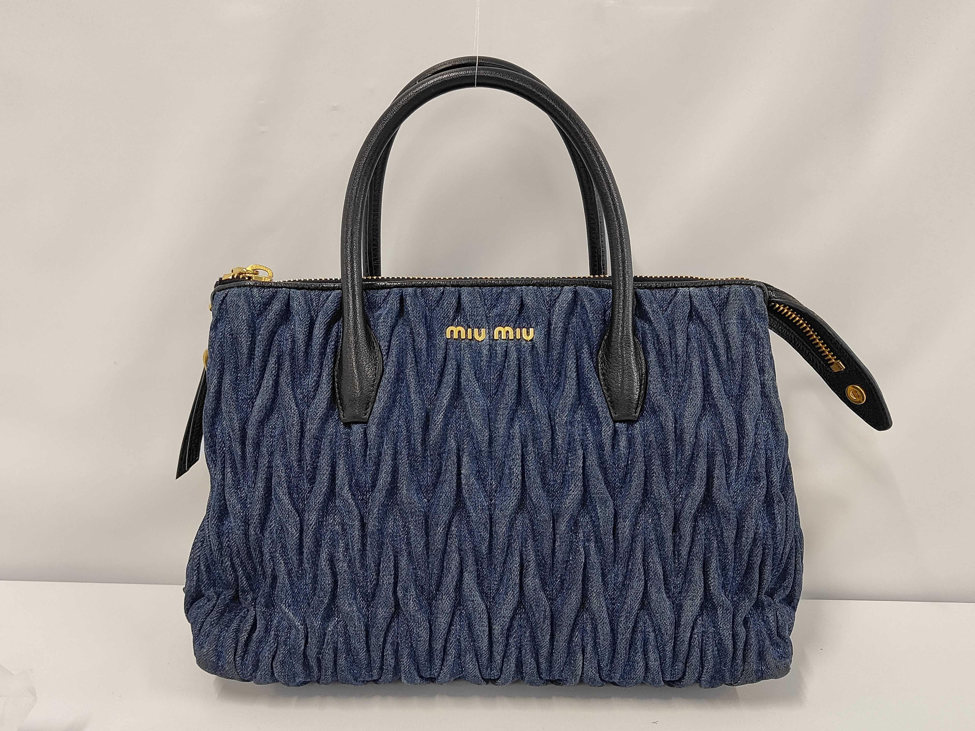 Matelassé Denim Handbag