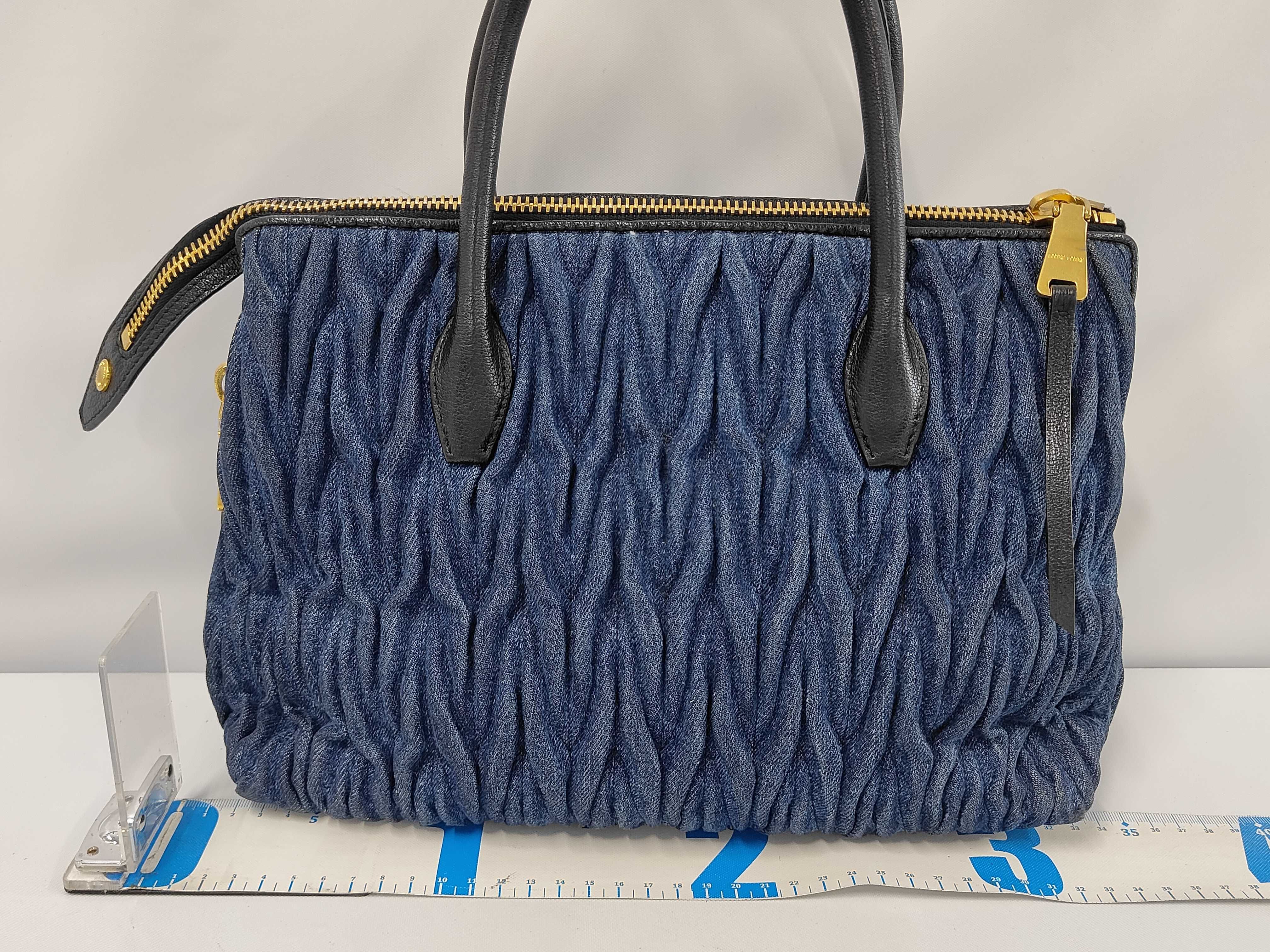 Matelassé Denim Handbag — view 2