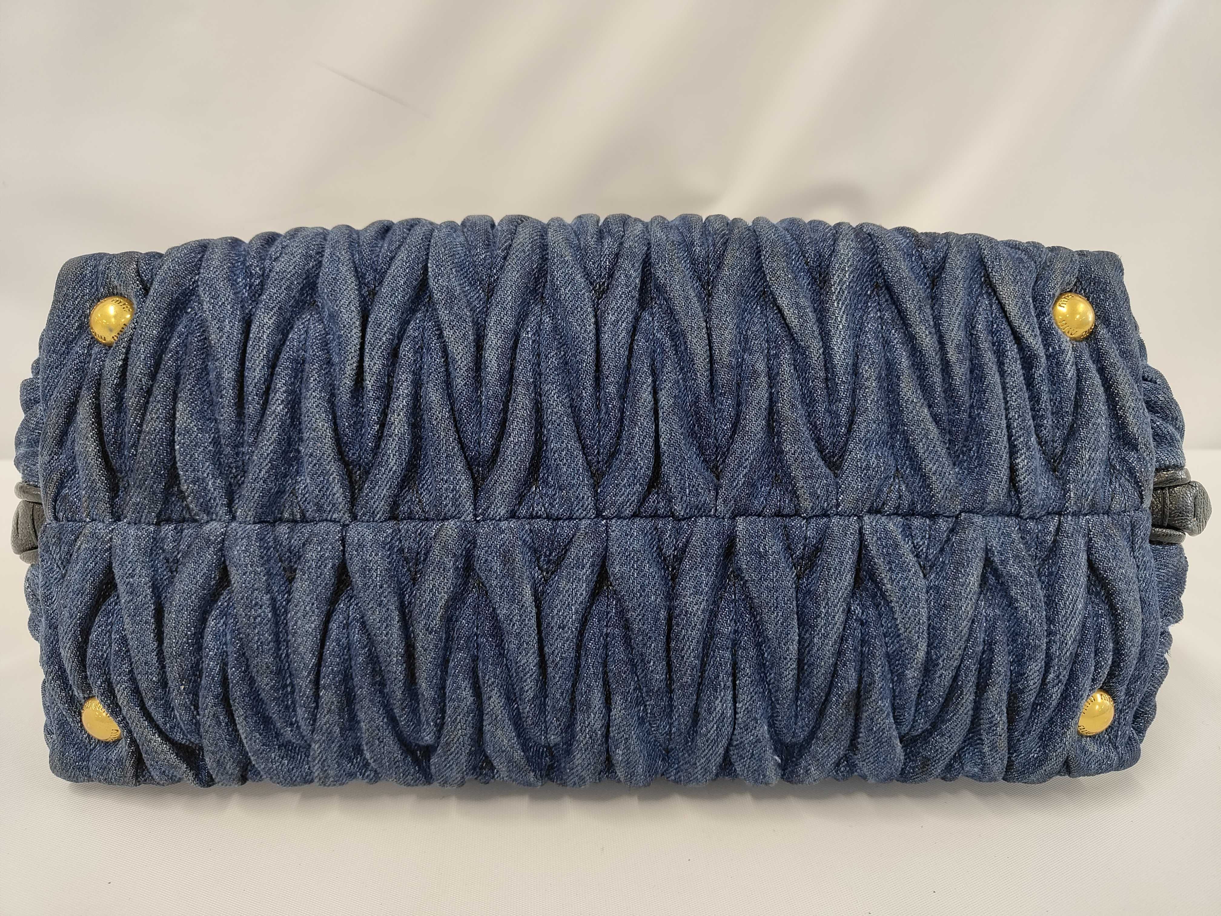Matelassé Denim Handbag — view 4