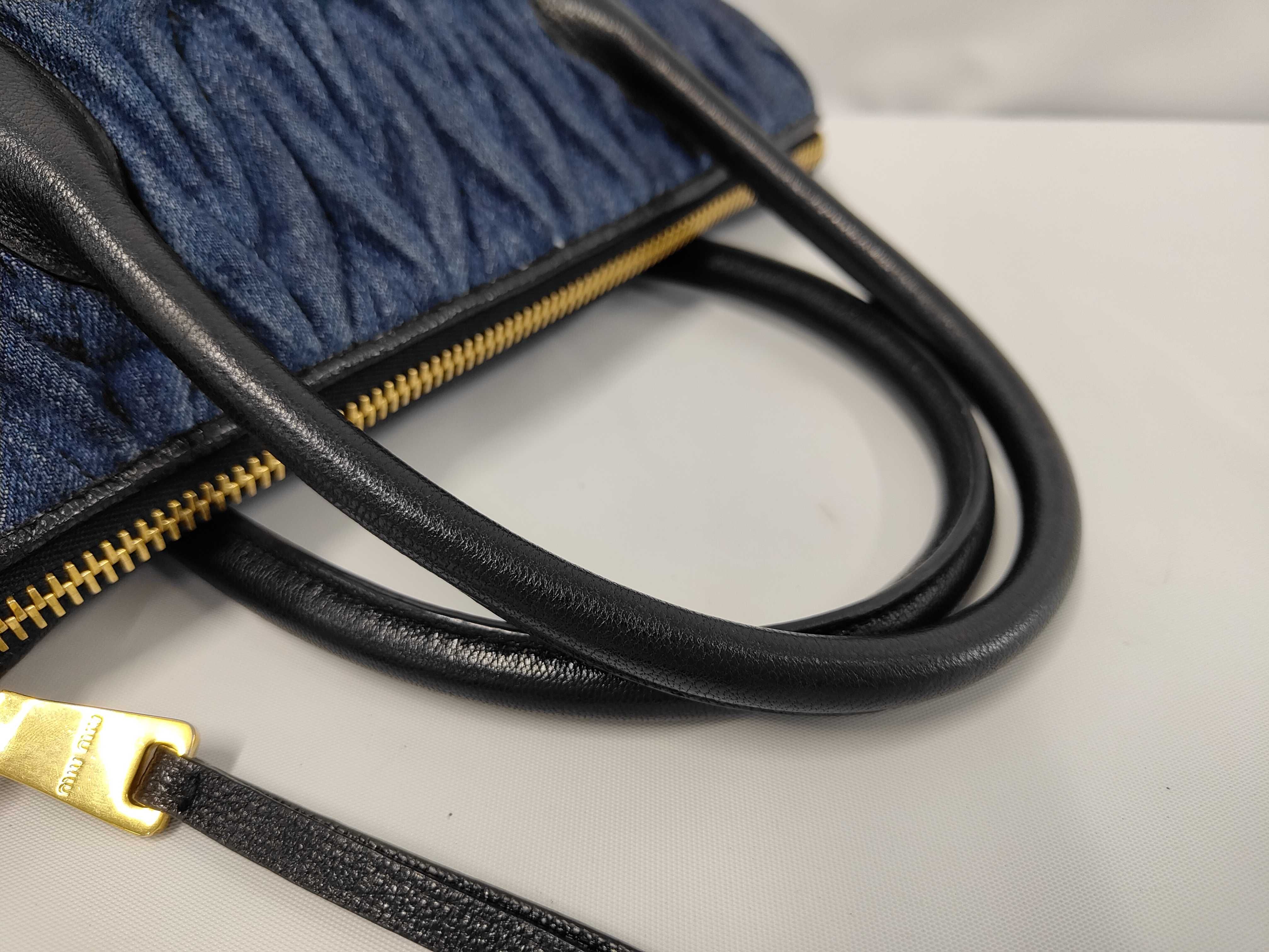 Matelassé Denim Handbag — view 5