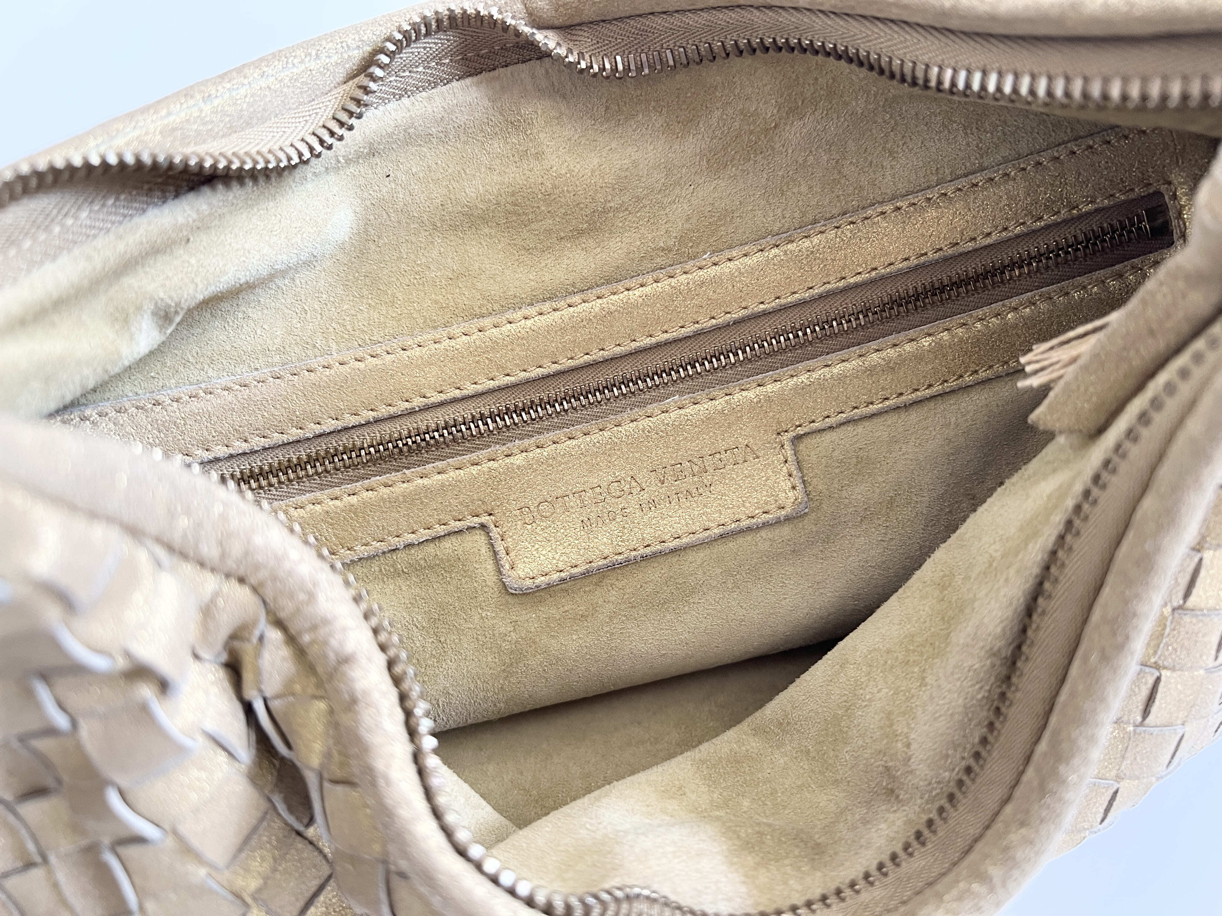 Intrecciato Hobo Glitter Leather Shoulder Bag, One-Shoulder Bag, Handbag, Shoulder Bag — view 6