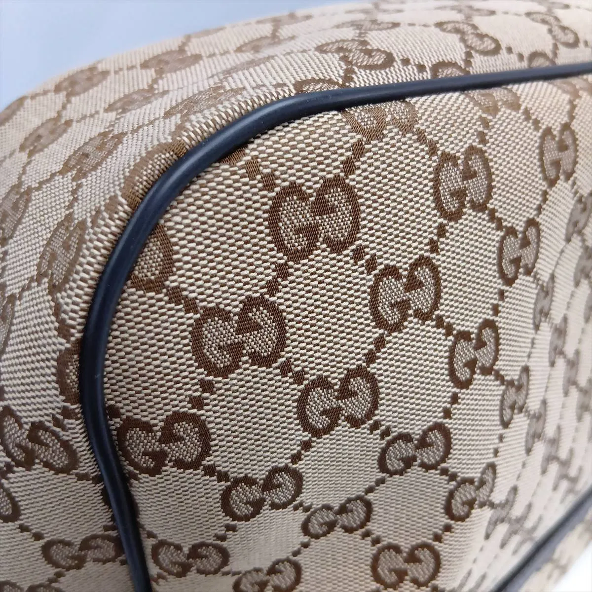 GG Canvas x Leather Shoulder Bag Brown 449171 Outlet — view 12