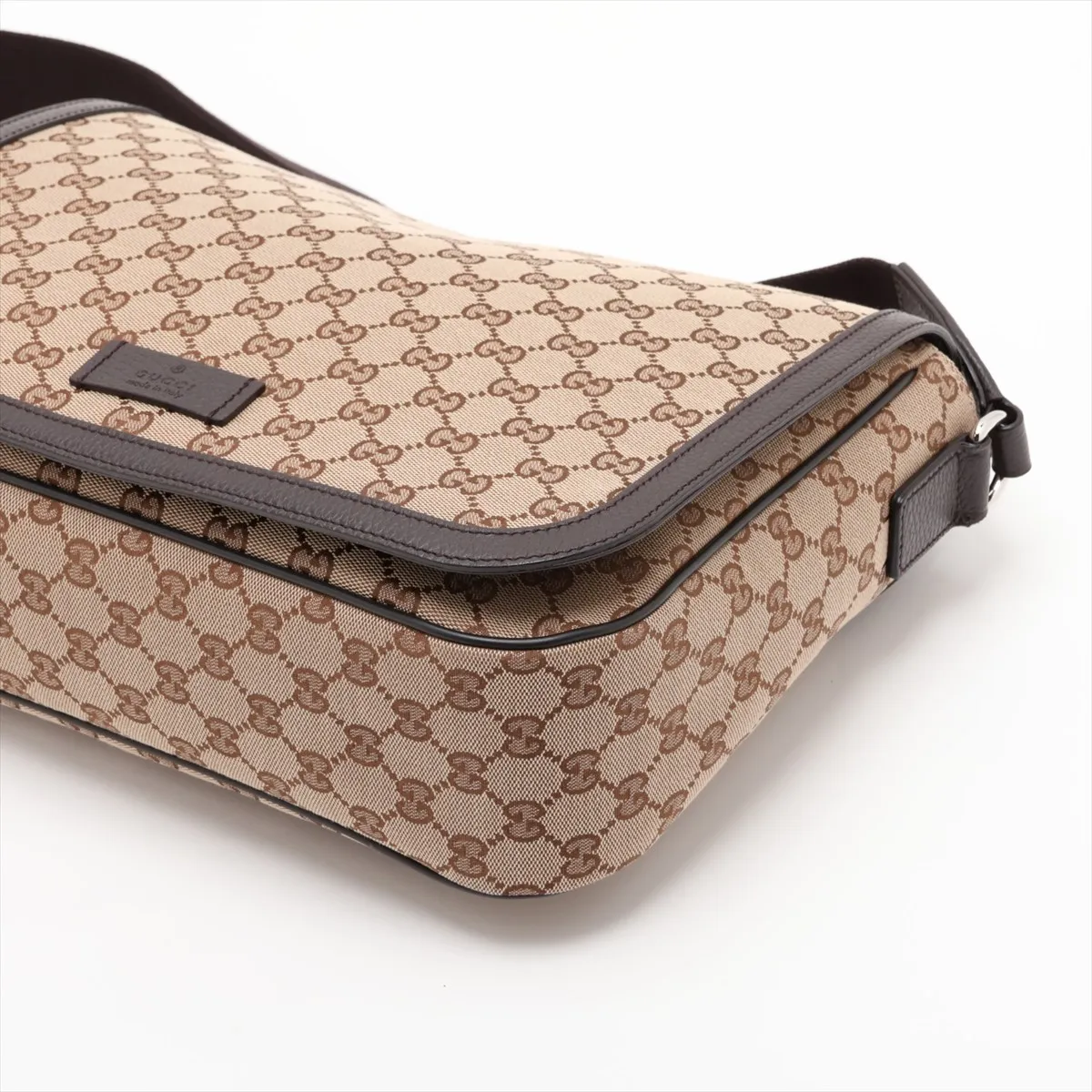 GG Canvas x Leather Shoulder Bag Brown 449171 Outlet — view 3
