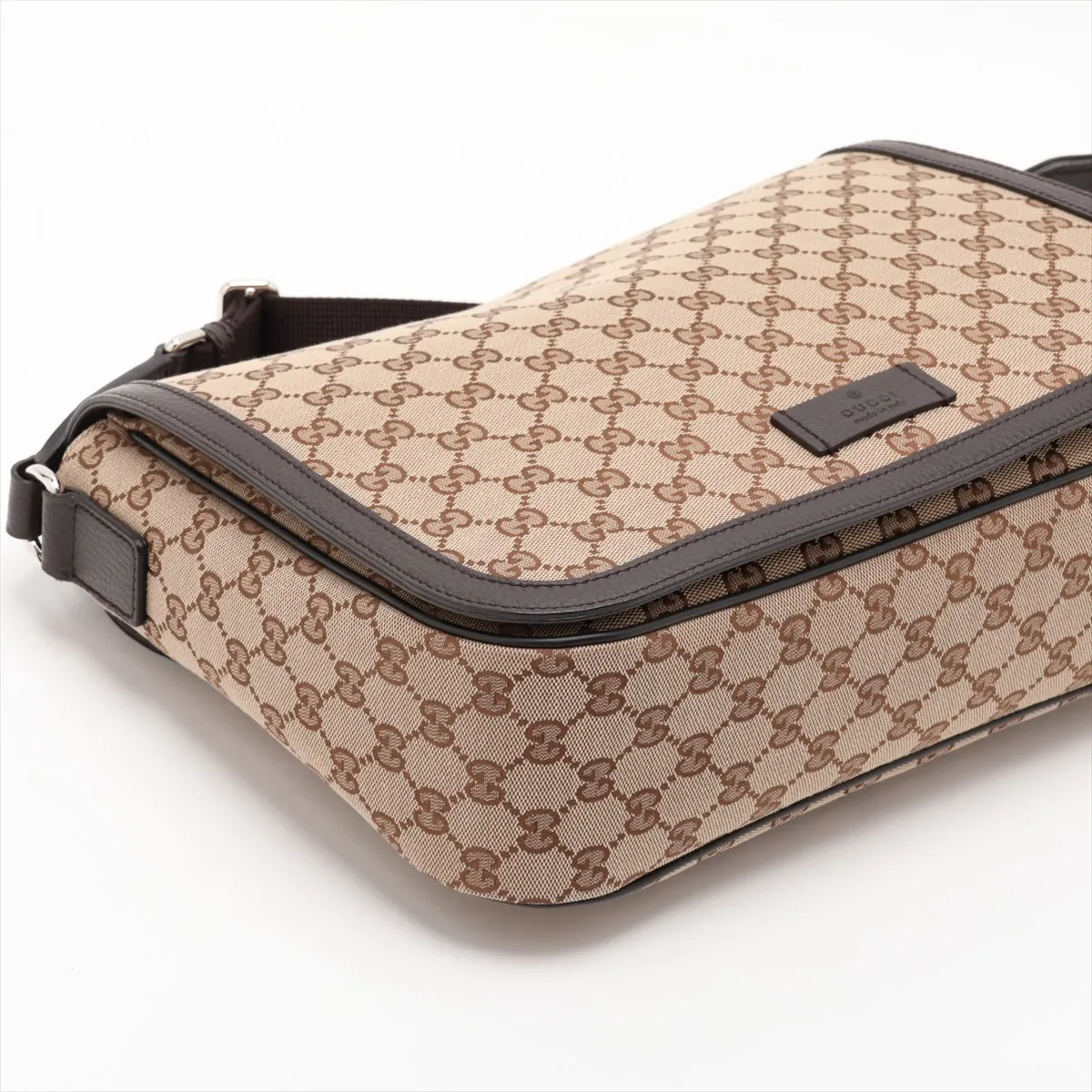GG Canvas x Leather Shoulder Bag Brown 449171 Outlet — view 4