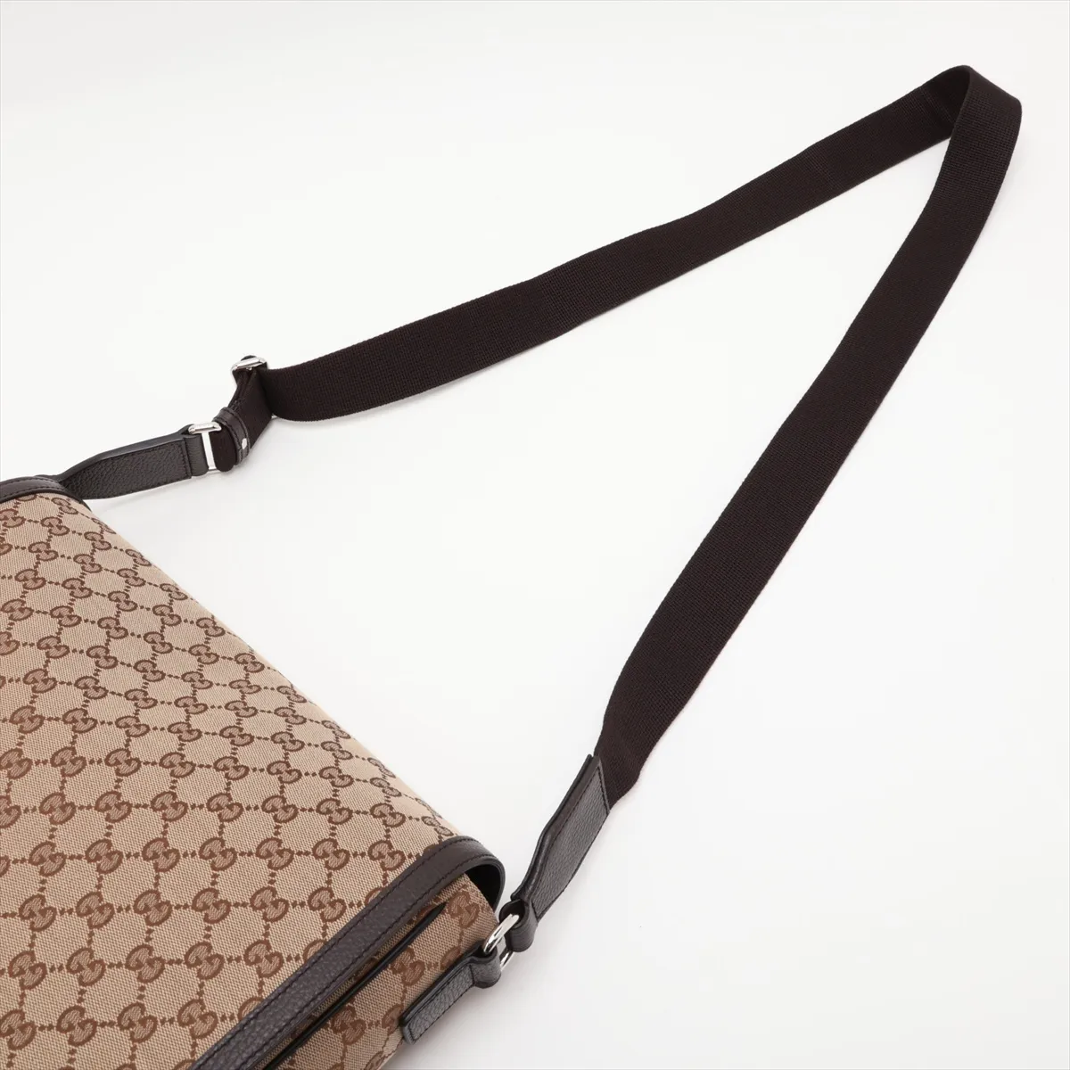 GG Canvas x Leather Shoulder Bag Brown 449171 Outlet — view 5
