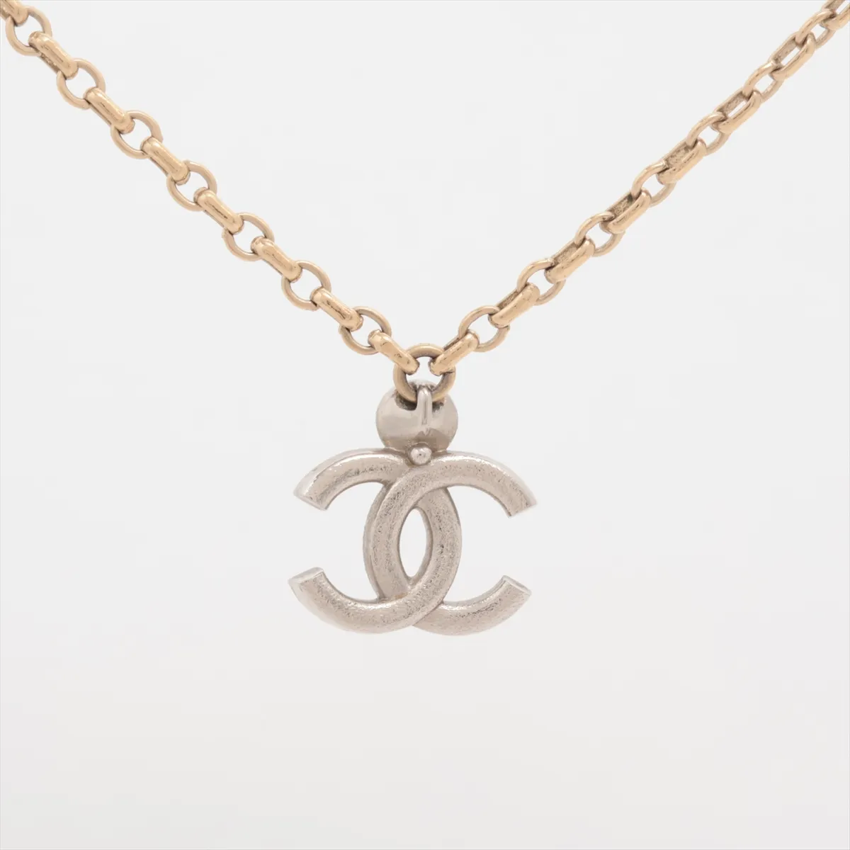 Coco Mark I25V Necklace, GP x Rhinestone, Gold x Silver, — view 2