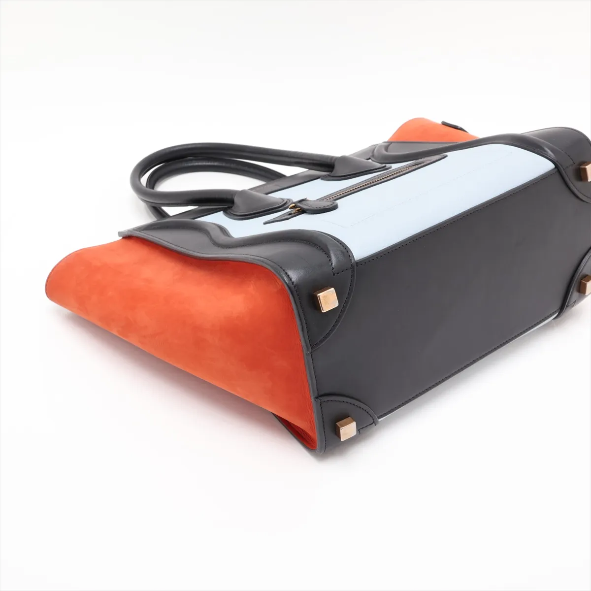 Luggage Micro Shopper Leather Handbag, Multicolor — view 4