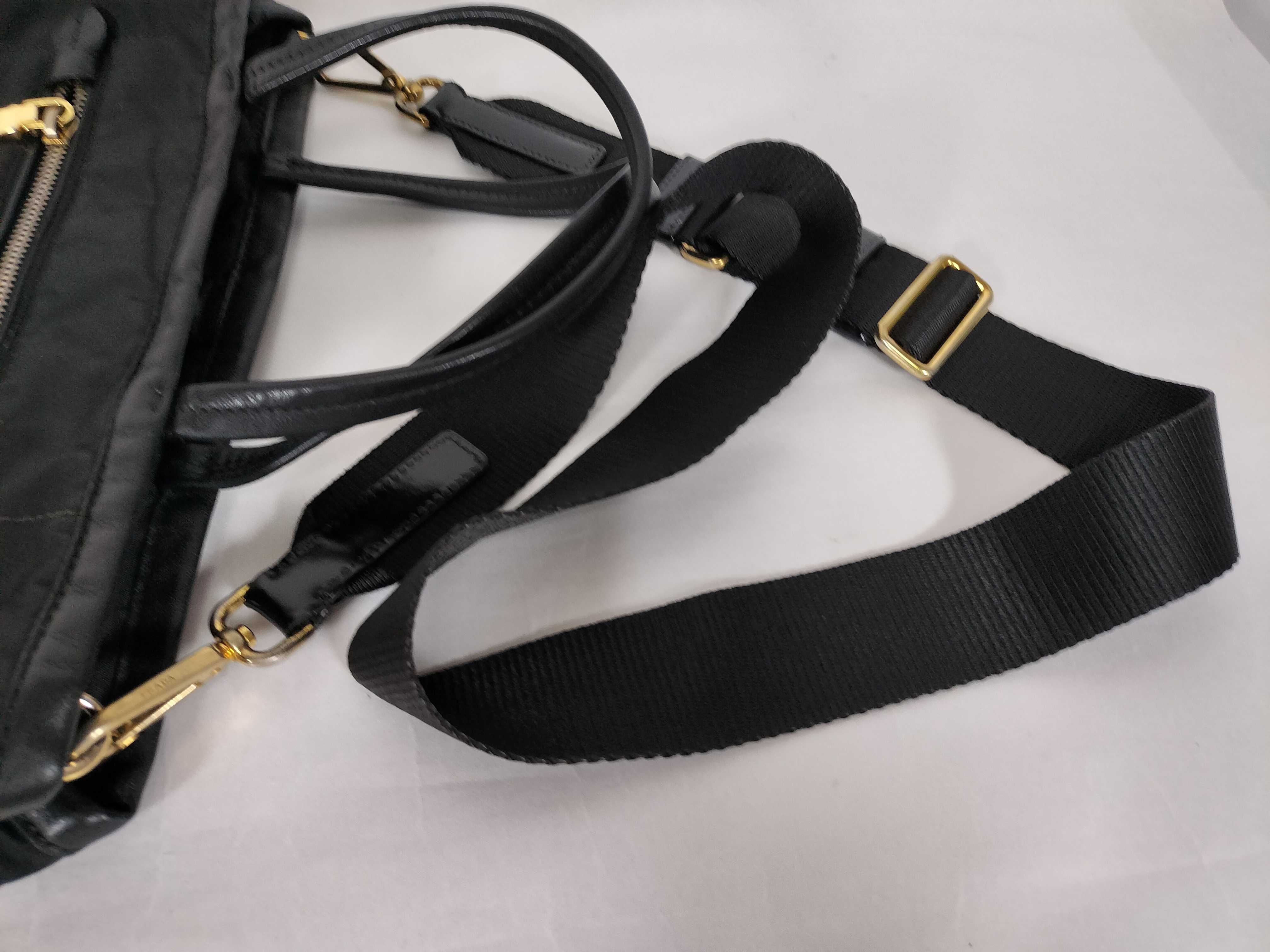 Nylon Prada Nylon Leather Handbag Shoulder Bag Black Serial Handbag — view 3