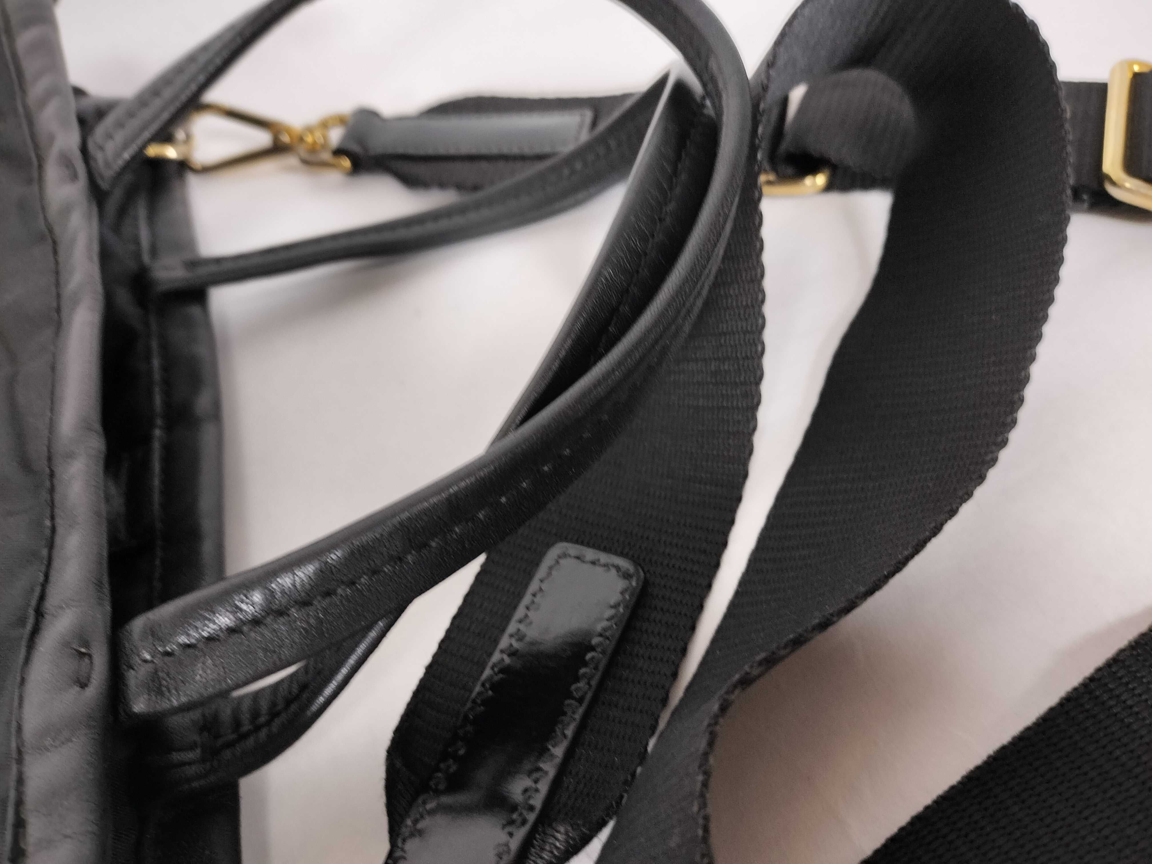 Nylon Prada Nylon Leather Handbag Shoulder Bag Black Serial Handbag — view 4