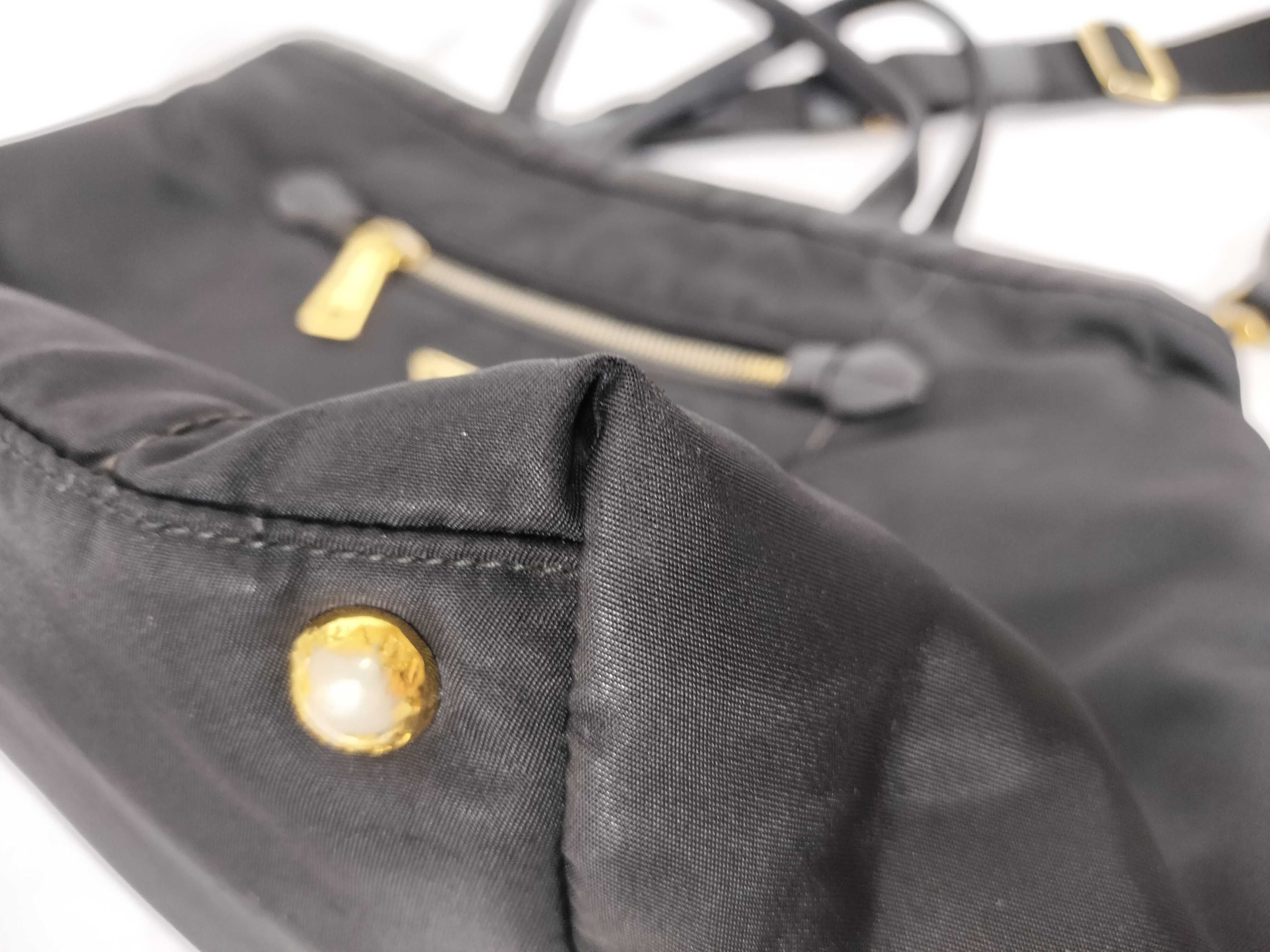 Nylon Prada Nylon Leather Handbag Shoulder Bag Black Serial Handbag — view 6