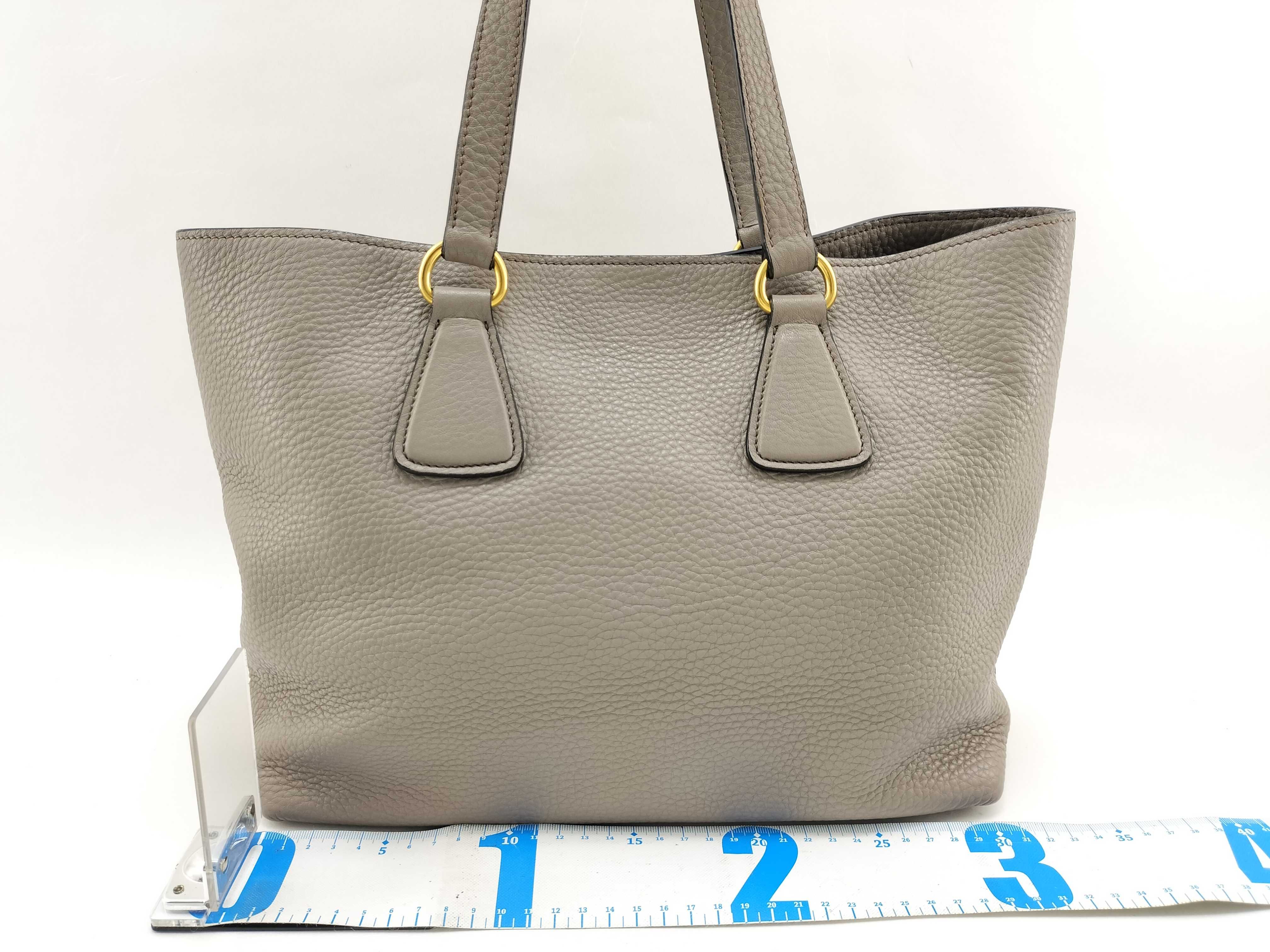 Vitello Daino Shopper Shoulder Bag Gray 1BG043 Tote Bag — view 2