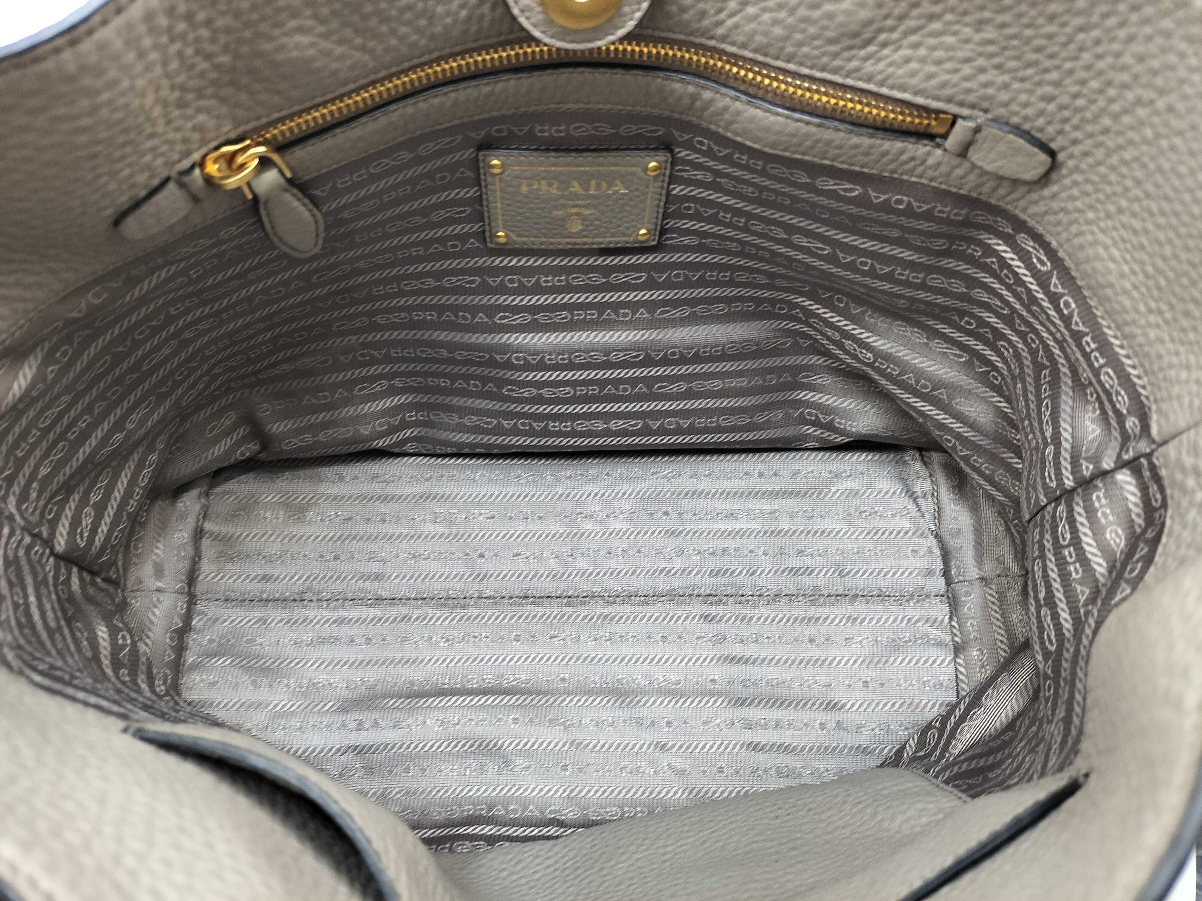 Vitello Daino Shopper Shoulder Bag Gray 1BG043 Tote Bag — view 11