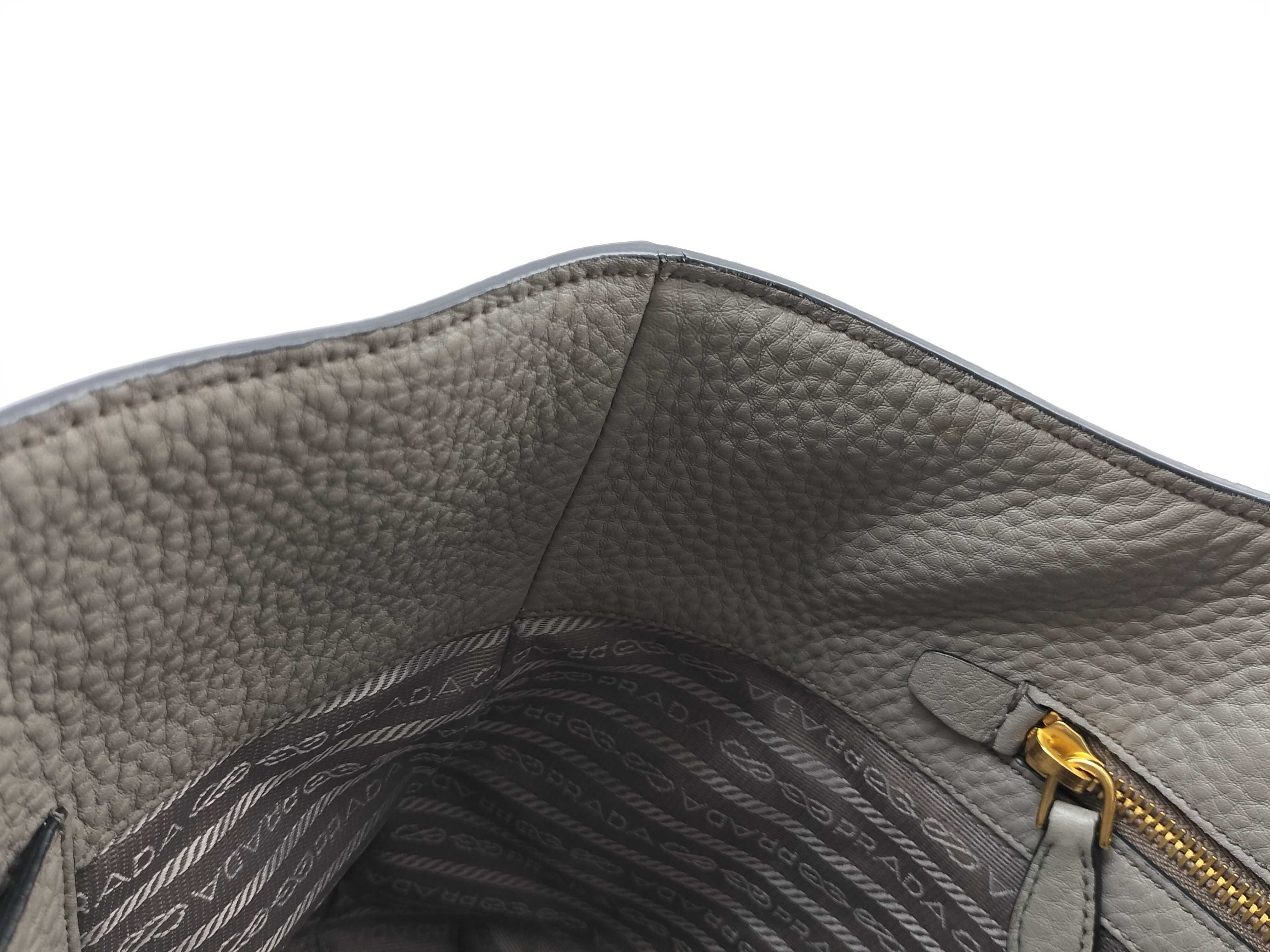 Vitello Daino Shopper Shoulder Bag Gray 1BG043 Tote Bag — view 12