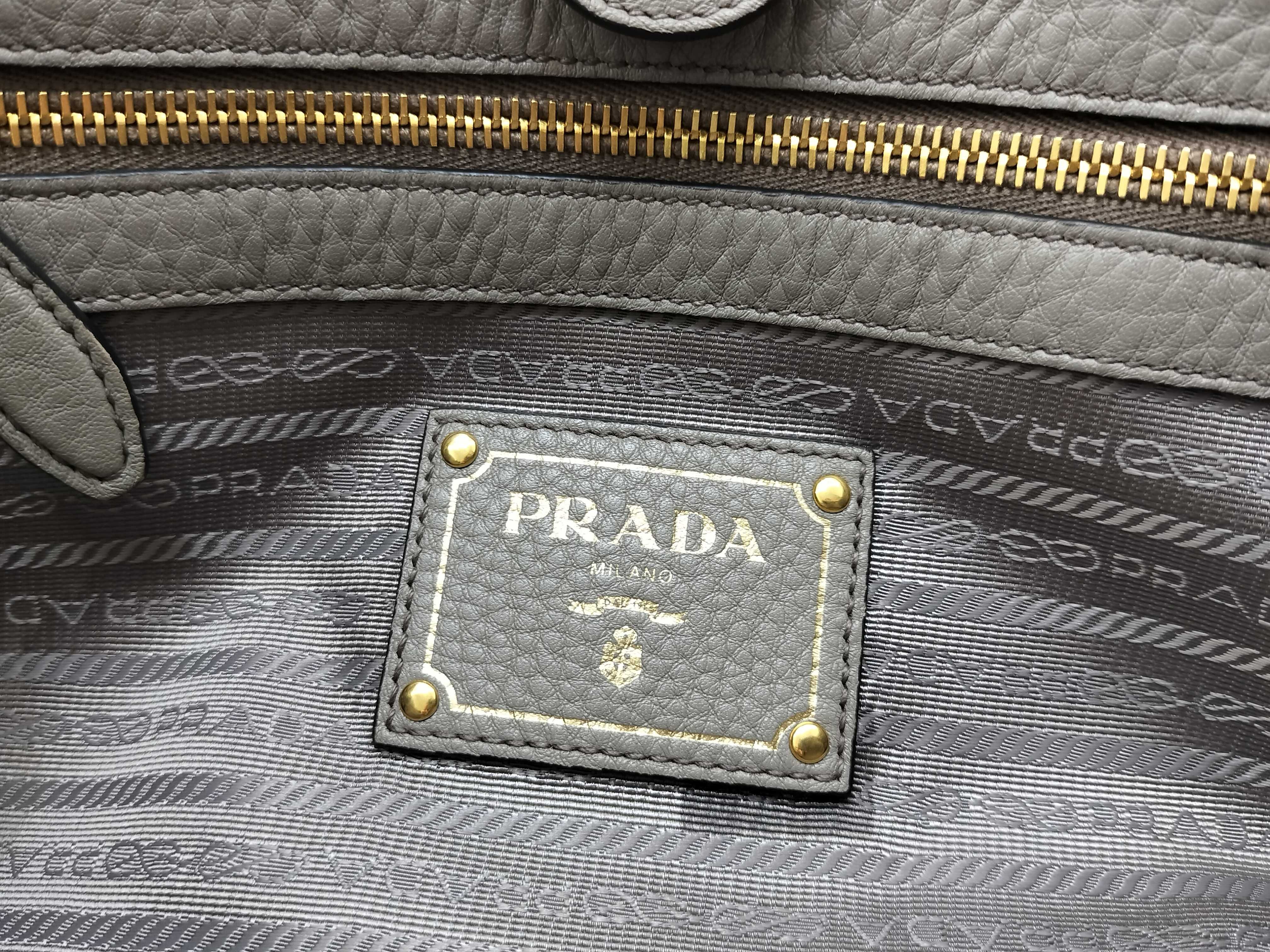 Vitello Daino Shopper Shoulder Bag Gray 1BG043 Tote Bag — view 13