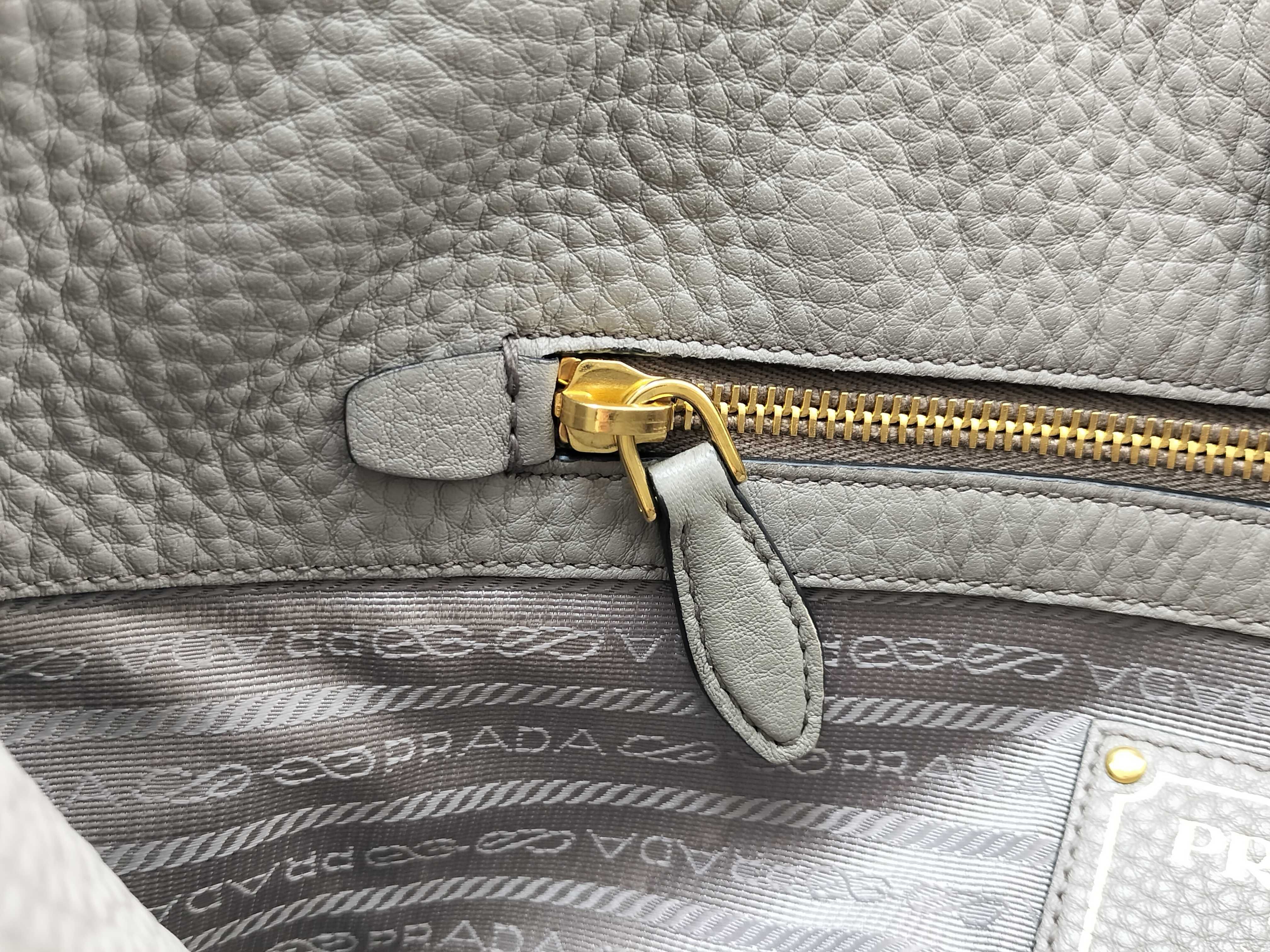 Vitello Daino Shopper Shoulder Bag Gray 1BG043 Tote Bag — view 14