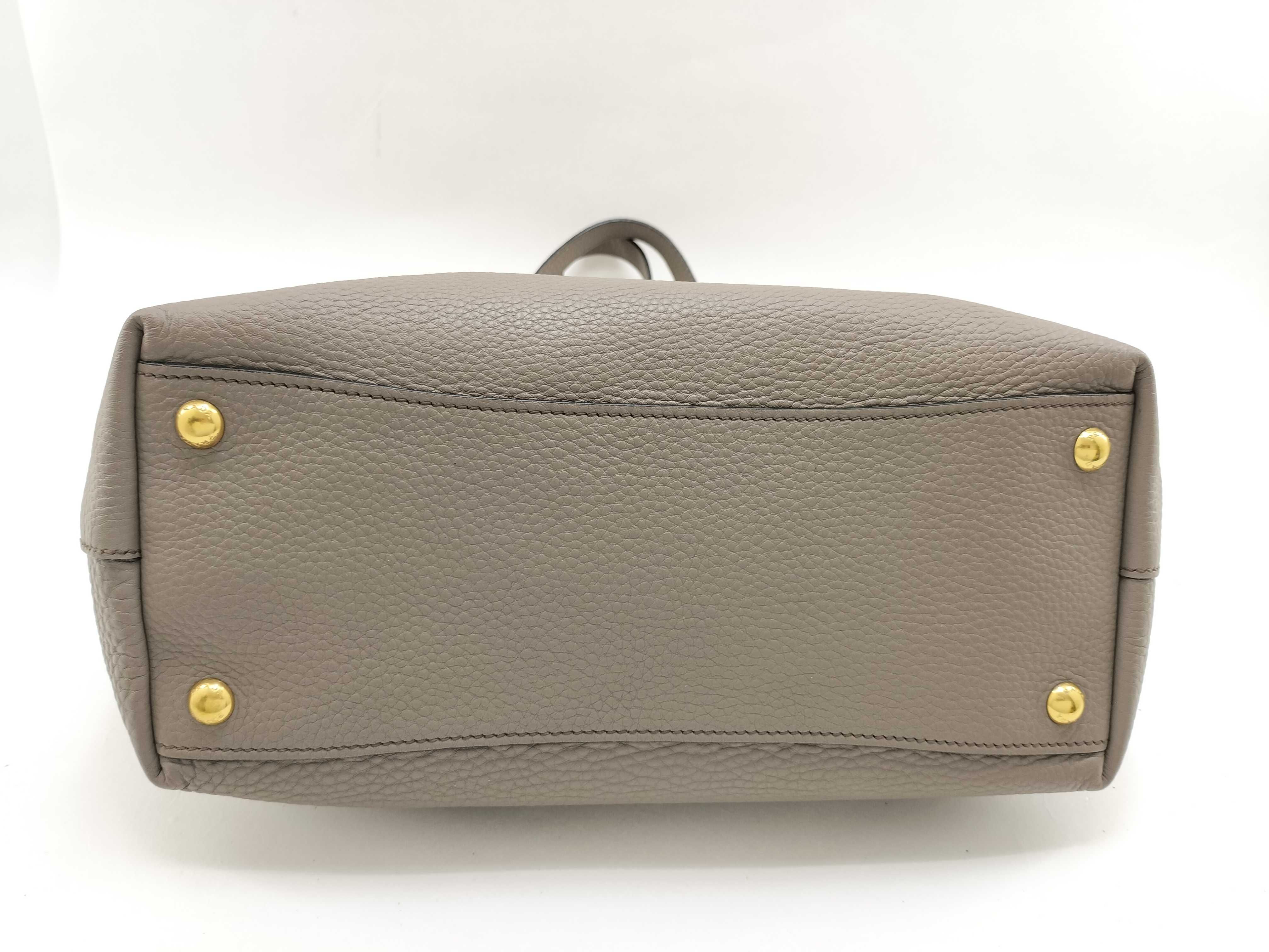 Vitello Daino Shopper Shoulder Bag Gray 1BG043 Tote Bag — view 3