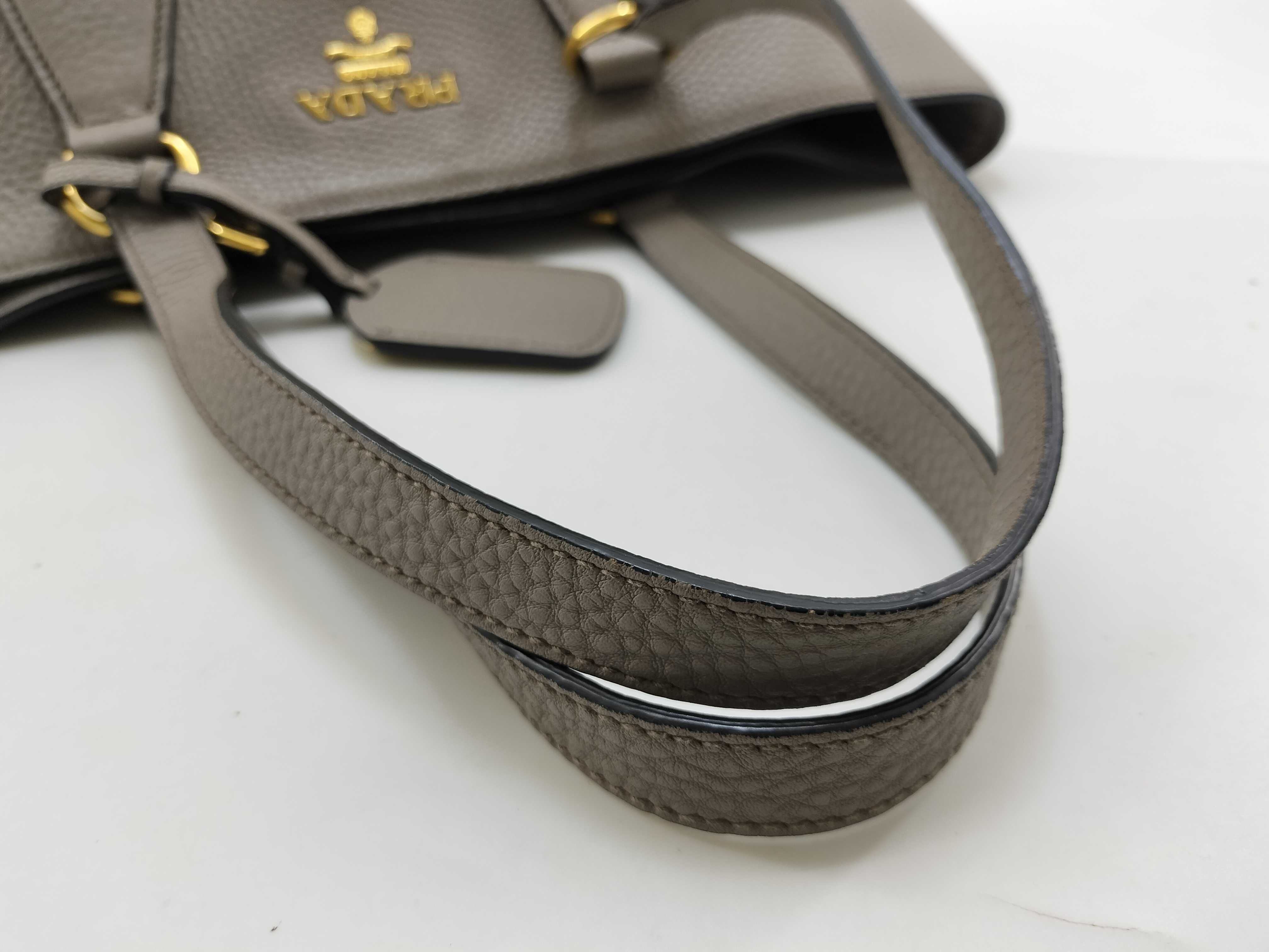 Vitello Daino Shopper Shoulder Bag Gray 1BG043 Tote Bag — view 7
