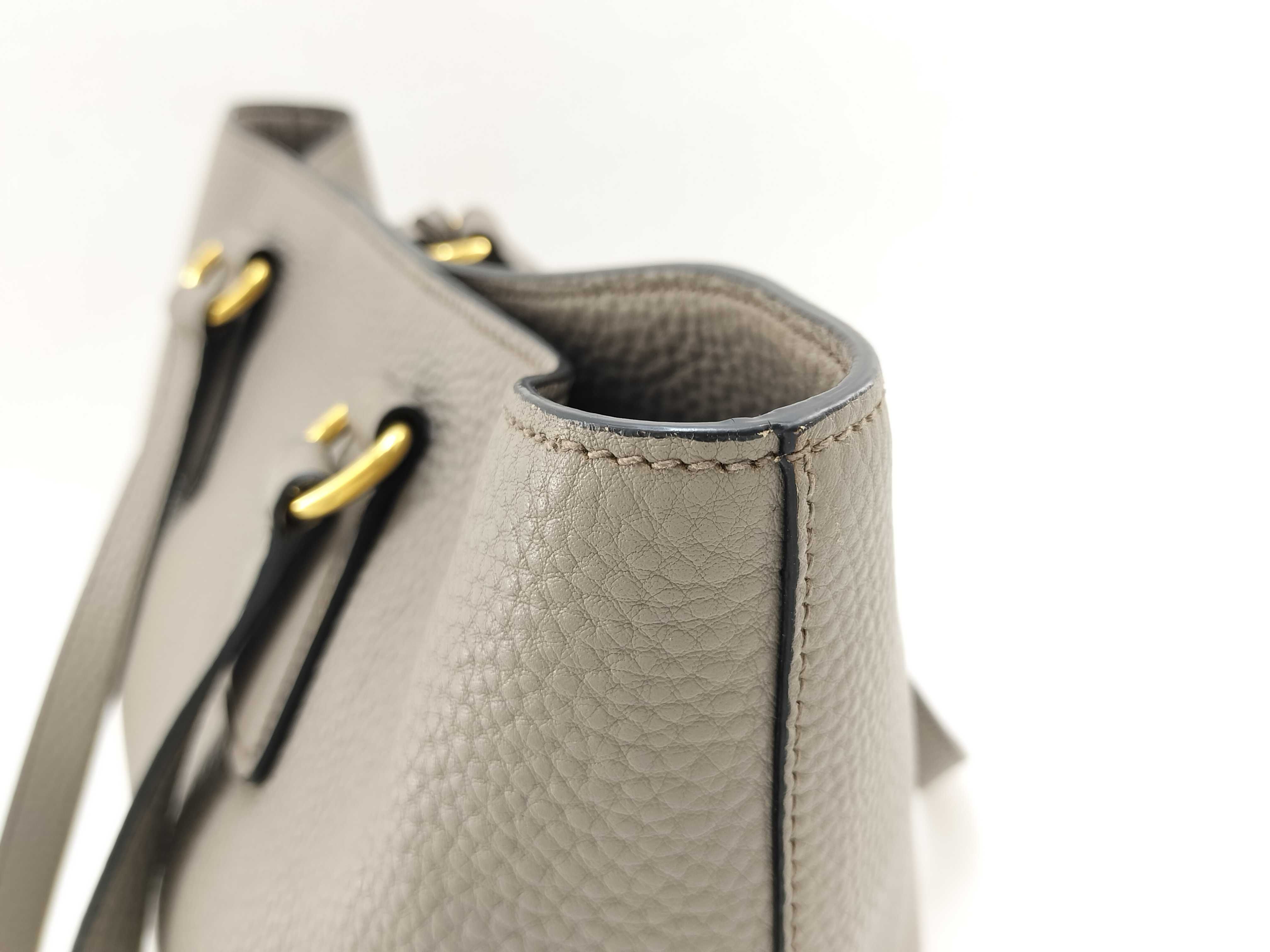 Vitello Daino Shopper Shoulder Bag Gray 1BG043 Tote Bag — view 8