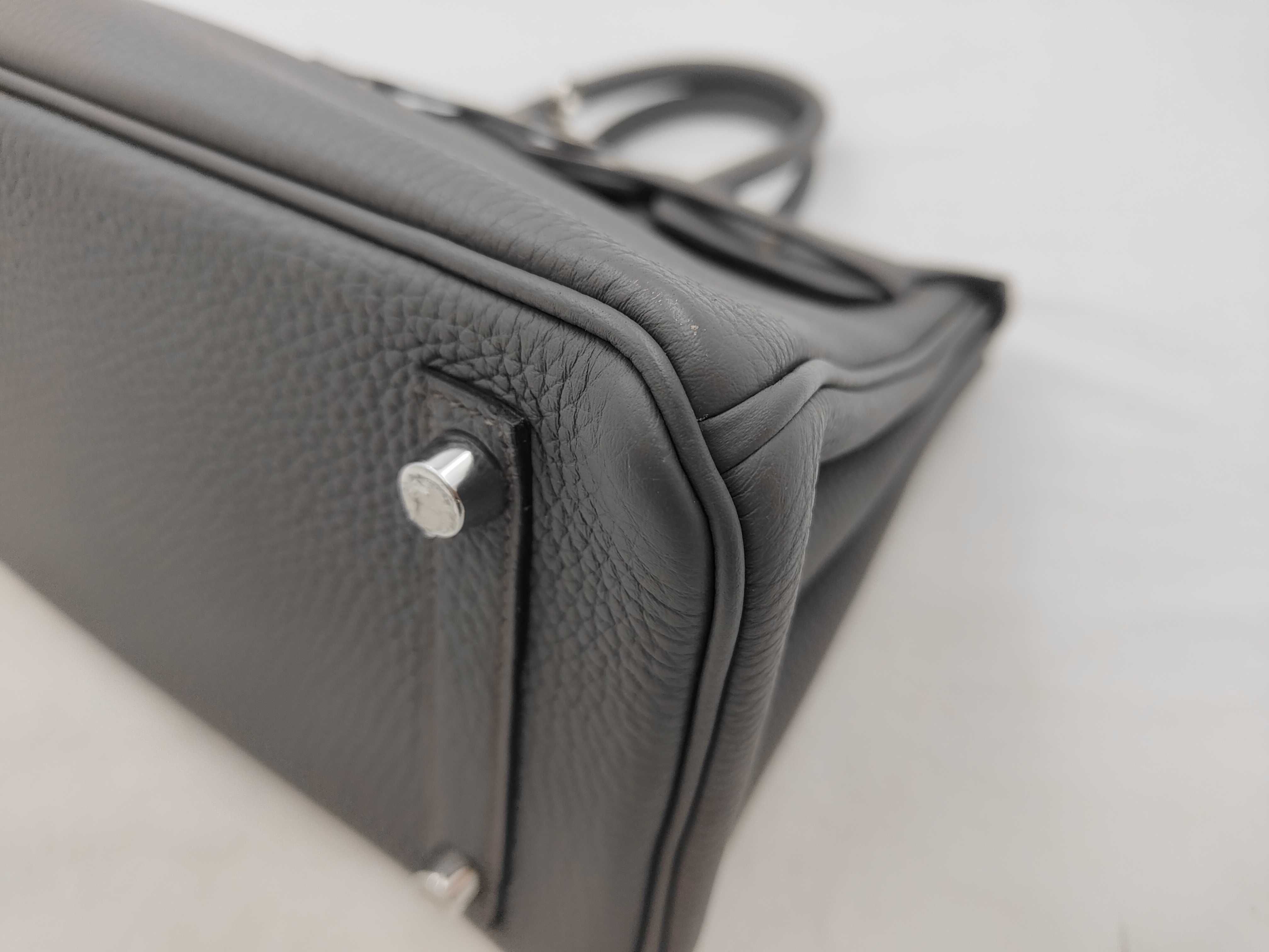 Birkin 25 Togo Leather, Y Stamp (Manufactured in 2020), Etoupe Leather x Silver Hardware, Handbag — view 6