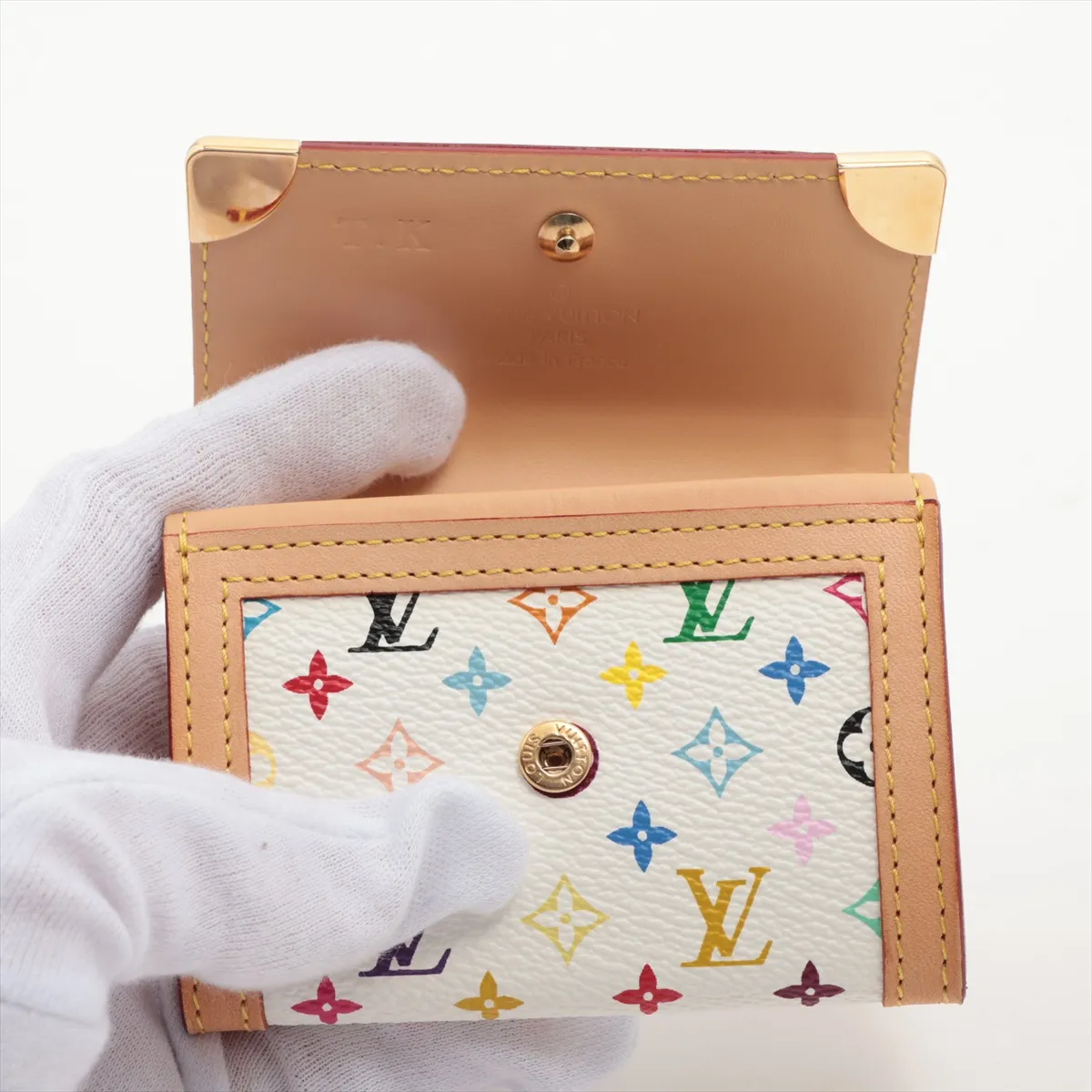 Multicolor Portomone Plat M92657 MI1004 Bron coin case with initials — view 3