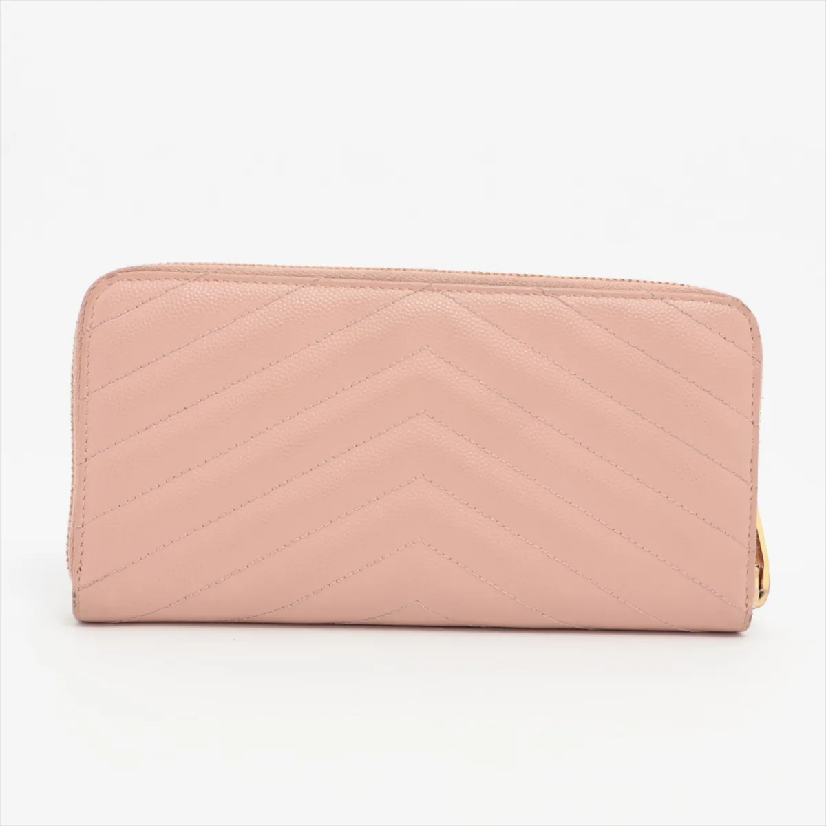 Monogram YSL Logo CFP358094 Leather Round Zip Wallet Beige — view 2