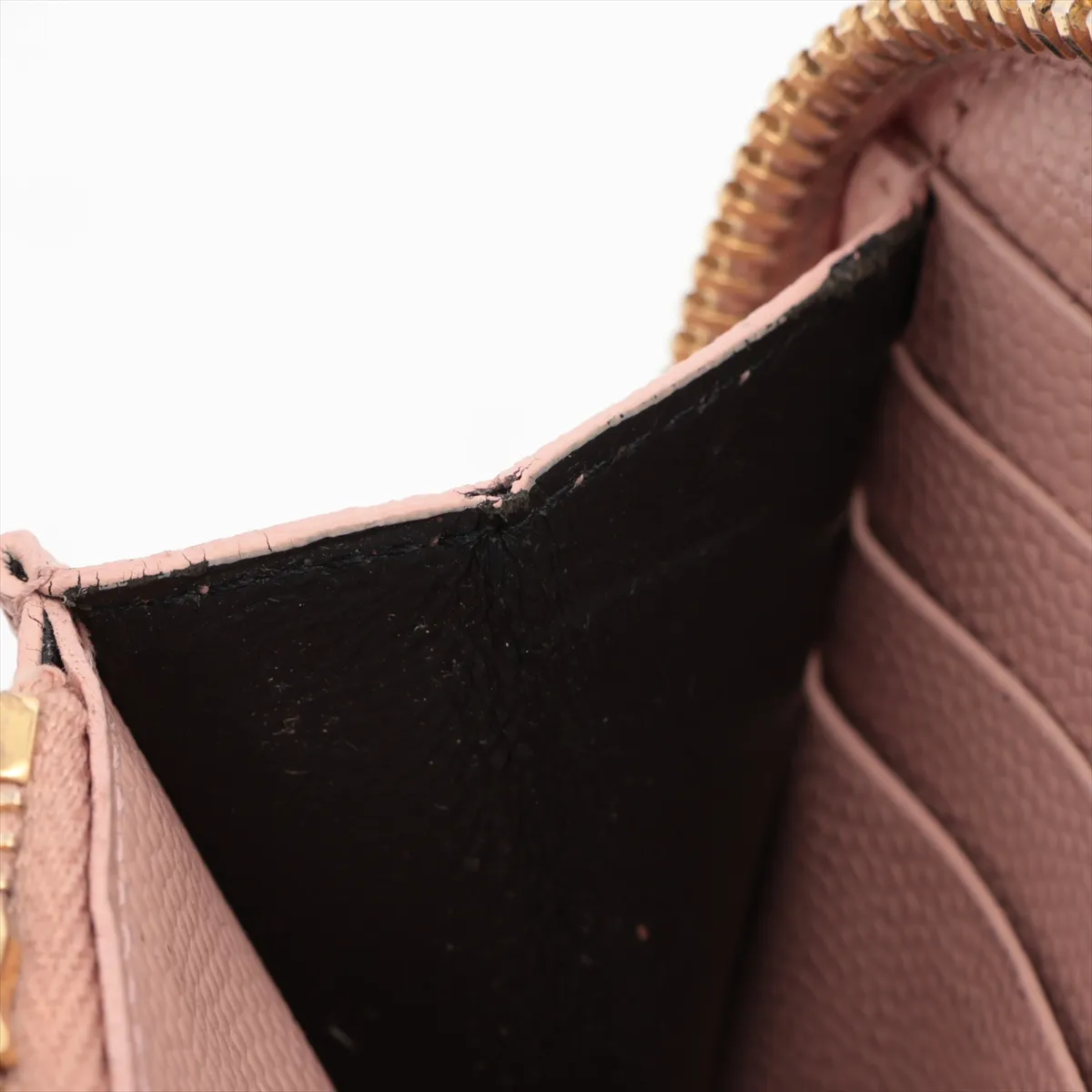 Monogram YSL Logo CFP358094 Leather Round Zip Wallet Beige — view 10