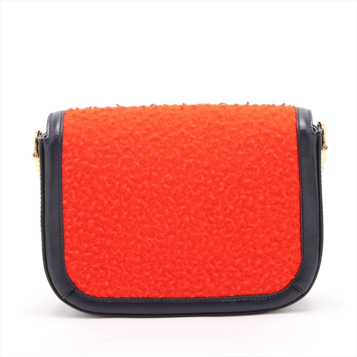 Horsebit 1955 Felt x Leather Shoulder Bag Red x Navy 658574 — view 2