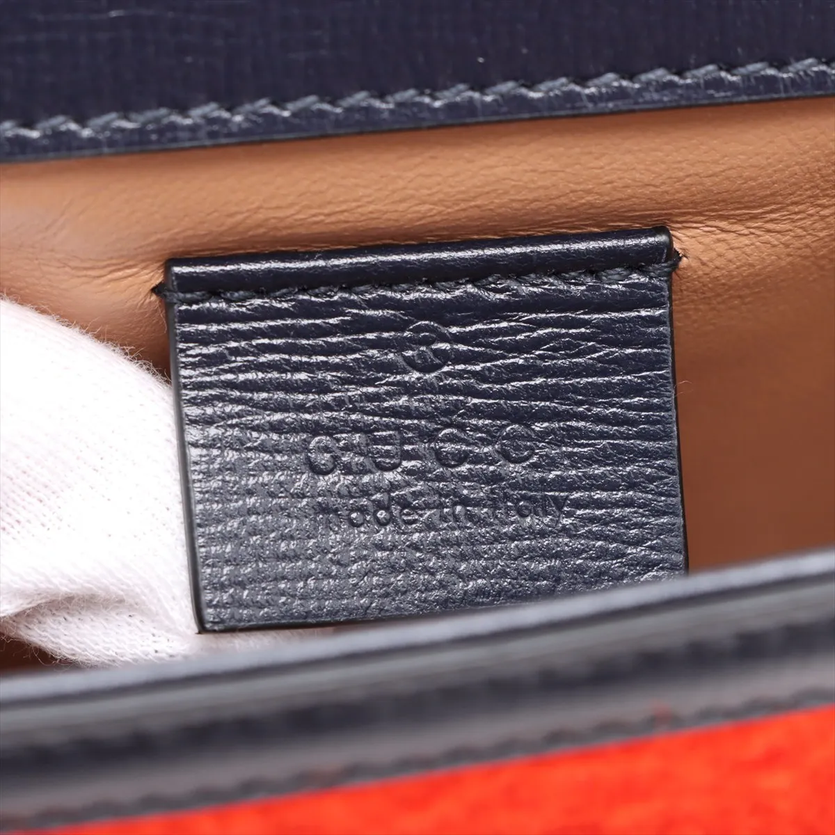 Horsebit 1955 Felt x Leather Shoulder Bag Red x Navy 658574 — view 7
