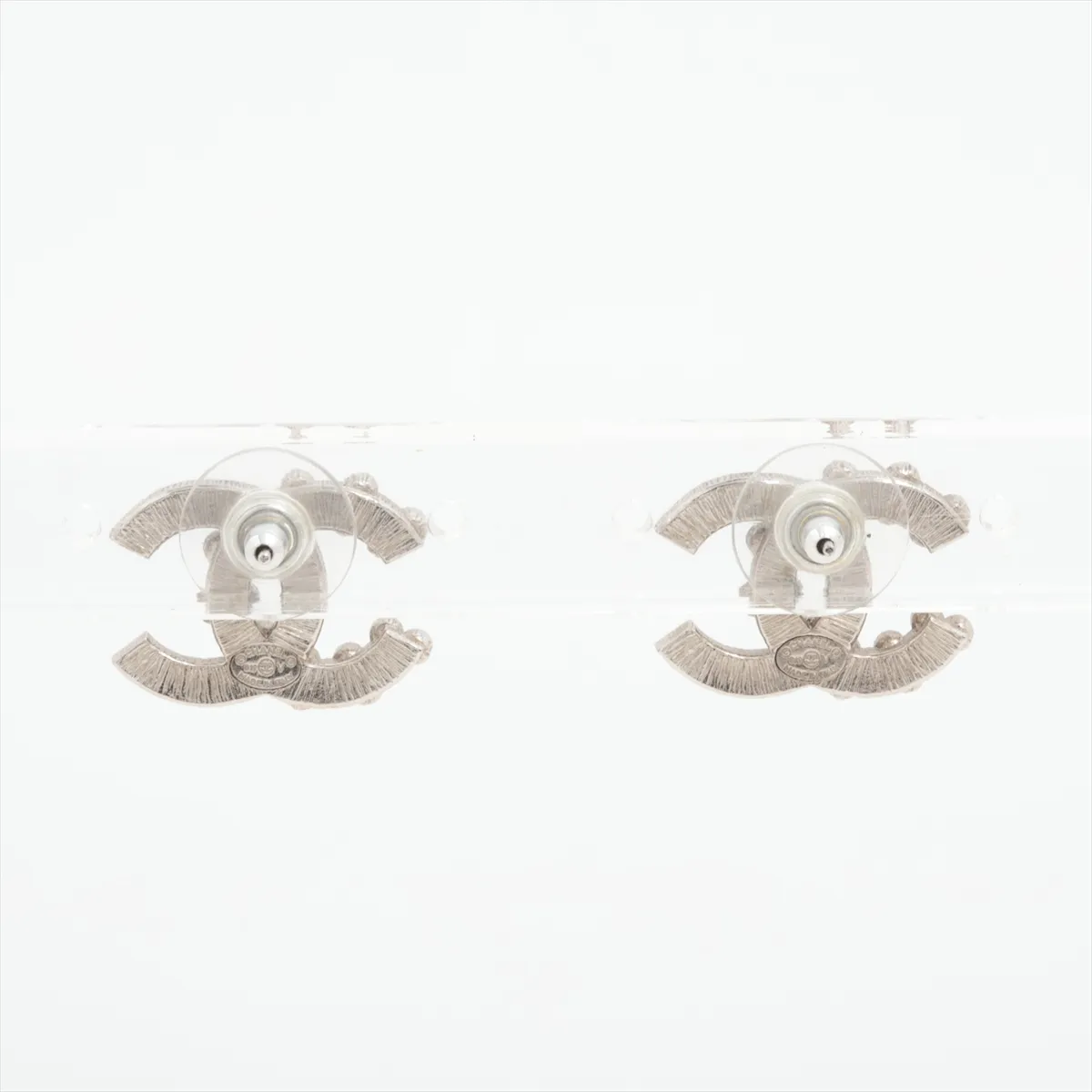 Coco B19V Earrings (Pair) GP x Rhinestone Silver. — view 2