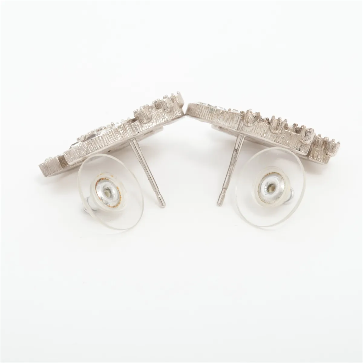 Coco B19V Earrings (Pair) GP x Rhinestone Silver. — view 4