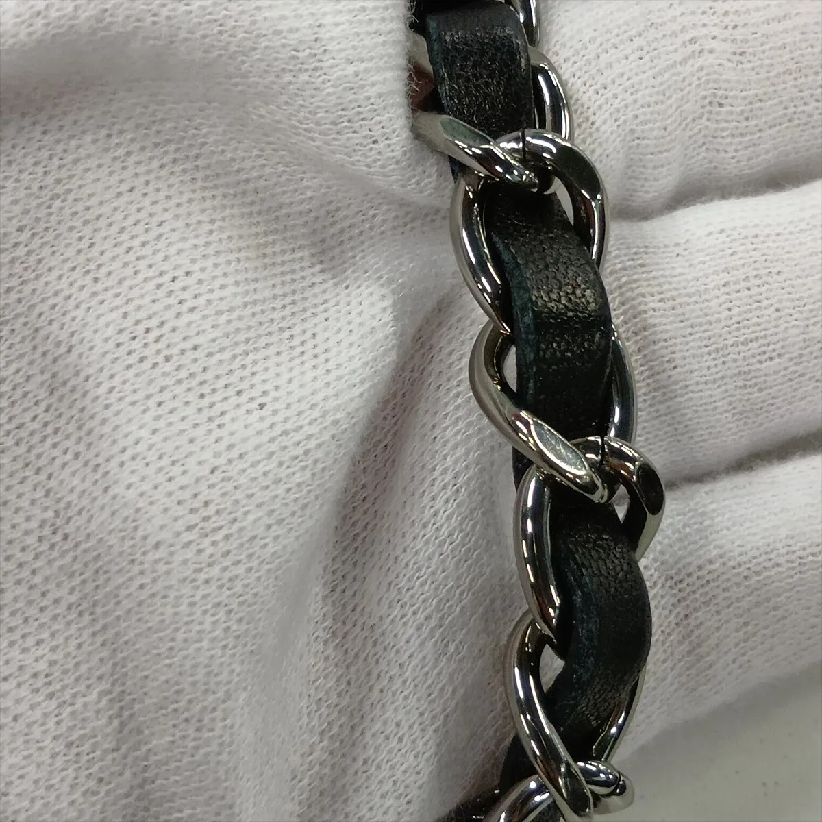 Coco Mark Sequin Single Flap Double Chain Bag, Black with Silver Hardware, 17718321, serial number in the 17 range. — view 11
