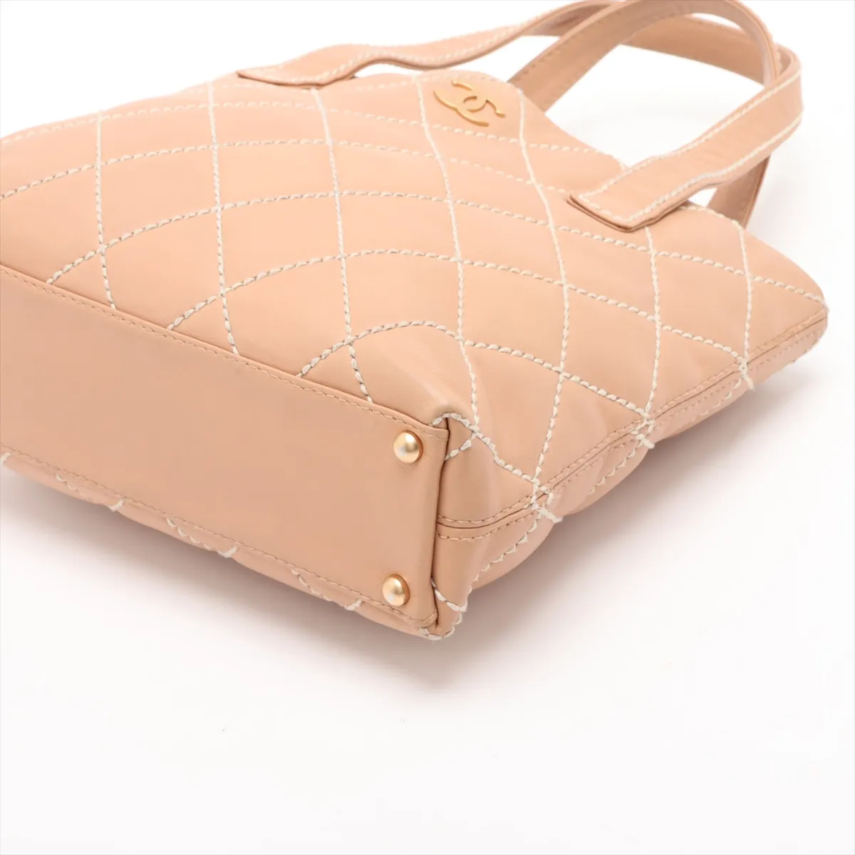Wild Stitch Lambskin Handbag, Beige, Gold Hardware, 7982154, Series 7 — view 3