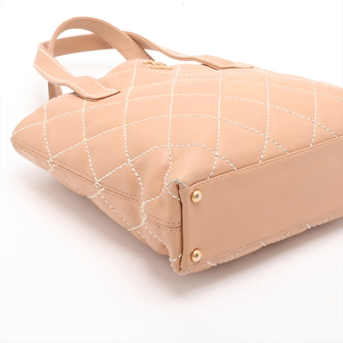 Wild Stitch Lambskin Handbag, Beige, Gold Hardware, 7982154, Series 7 — view 4