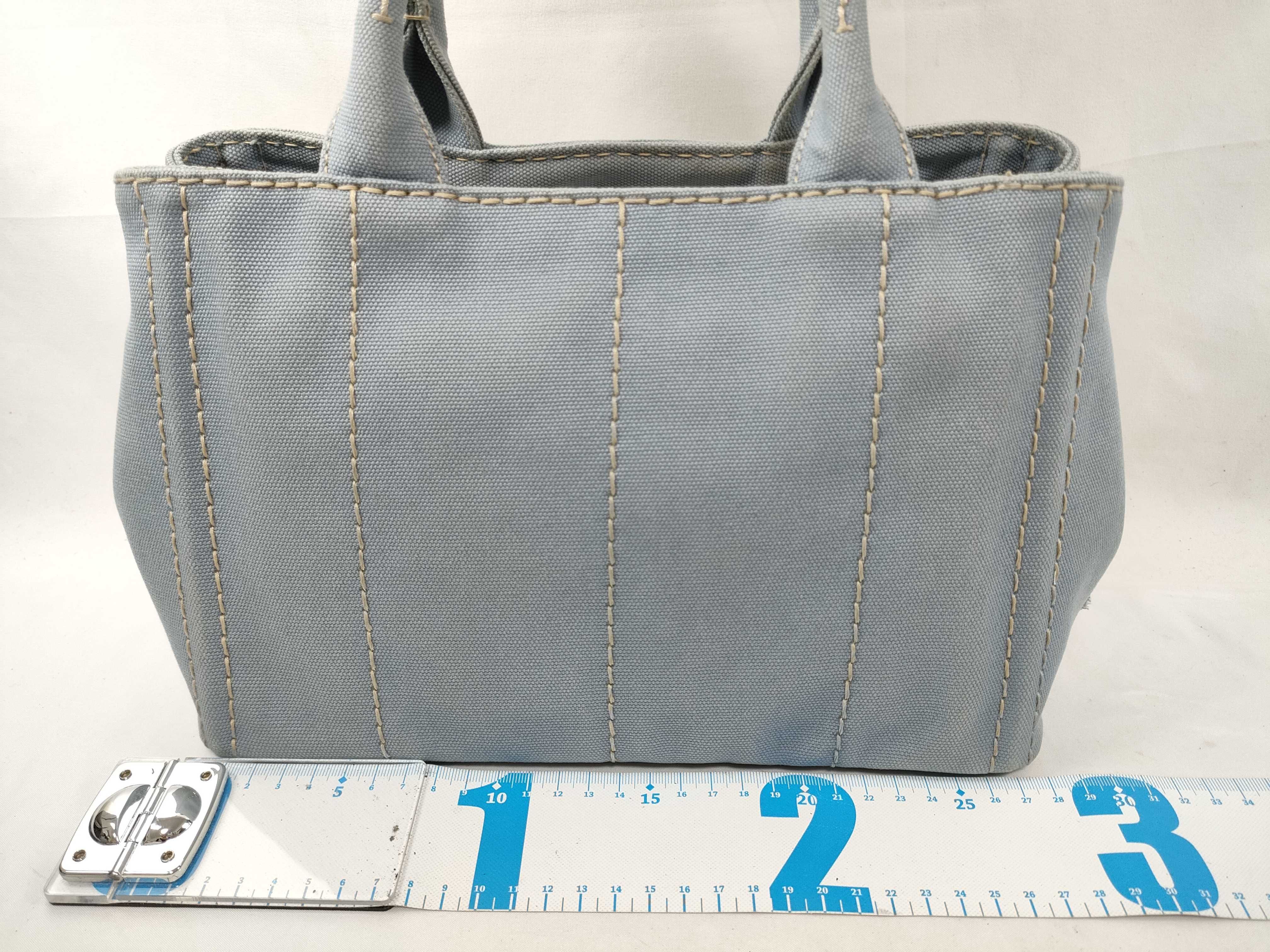 Canapa Canvas x Leather 2-Way Handbag, Navy, 1BG439 (Handbag) — view 2