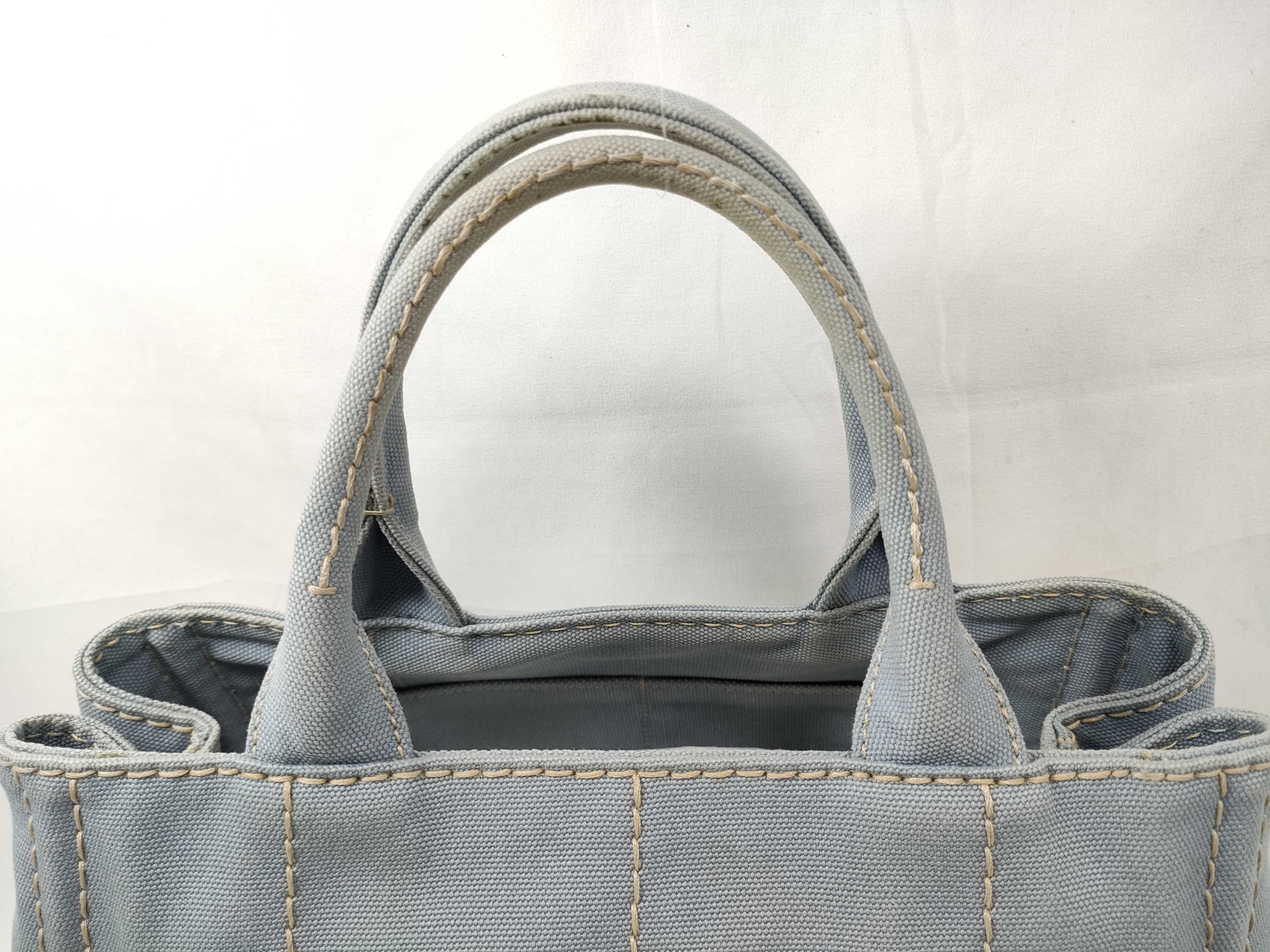 Canapa Canvas x Leather 2-Way Handbag, Navy, 1BG439 (Handbag) — view 3