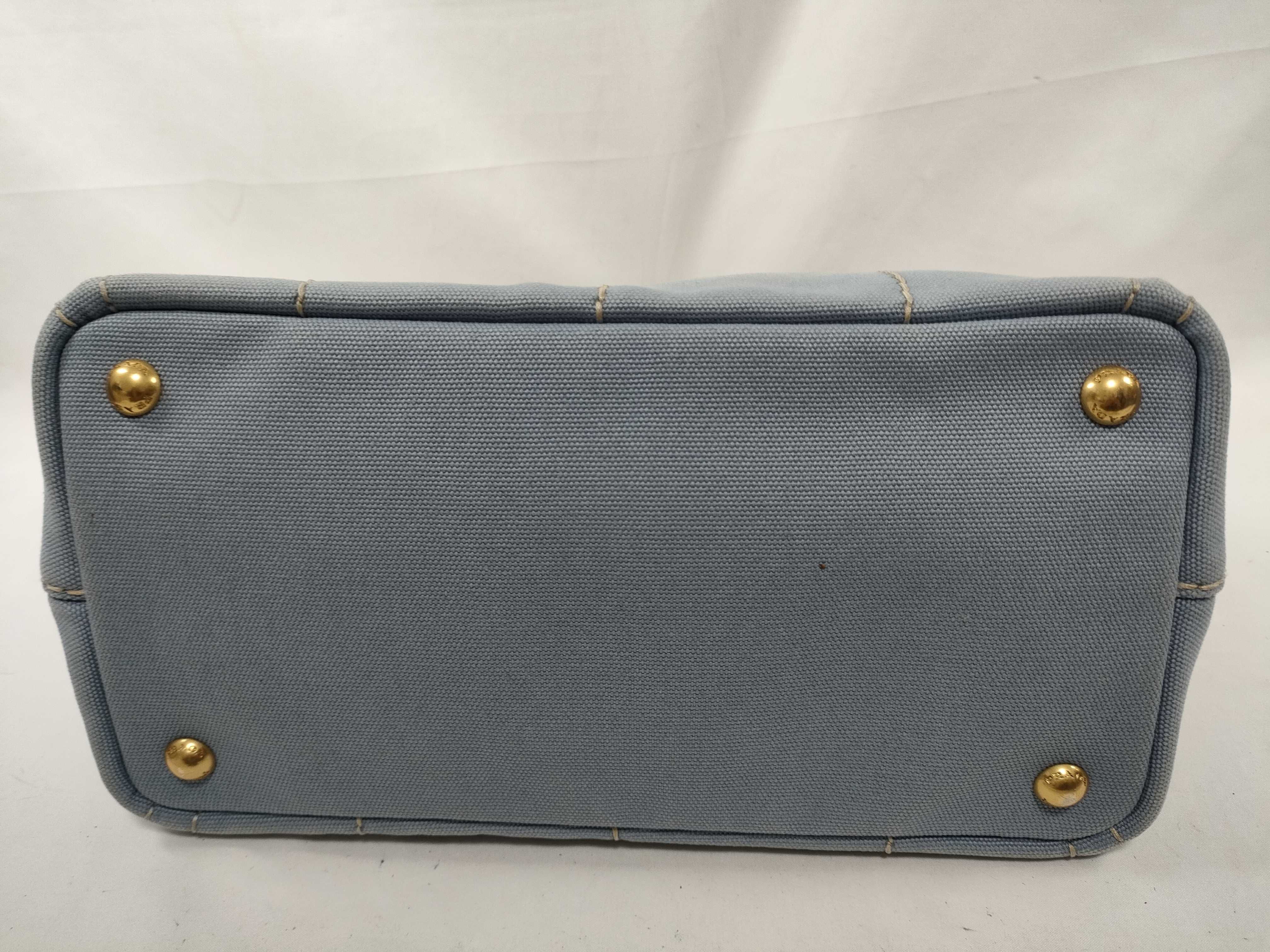 Canapa Canvas x Leather 2-Way Handbag, Navy, 1BG439 (Handbag) — view 6