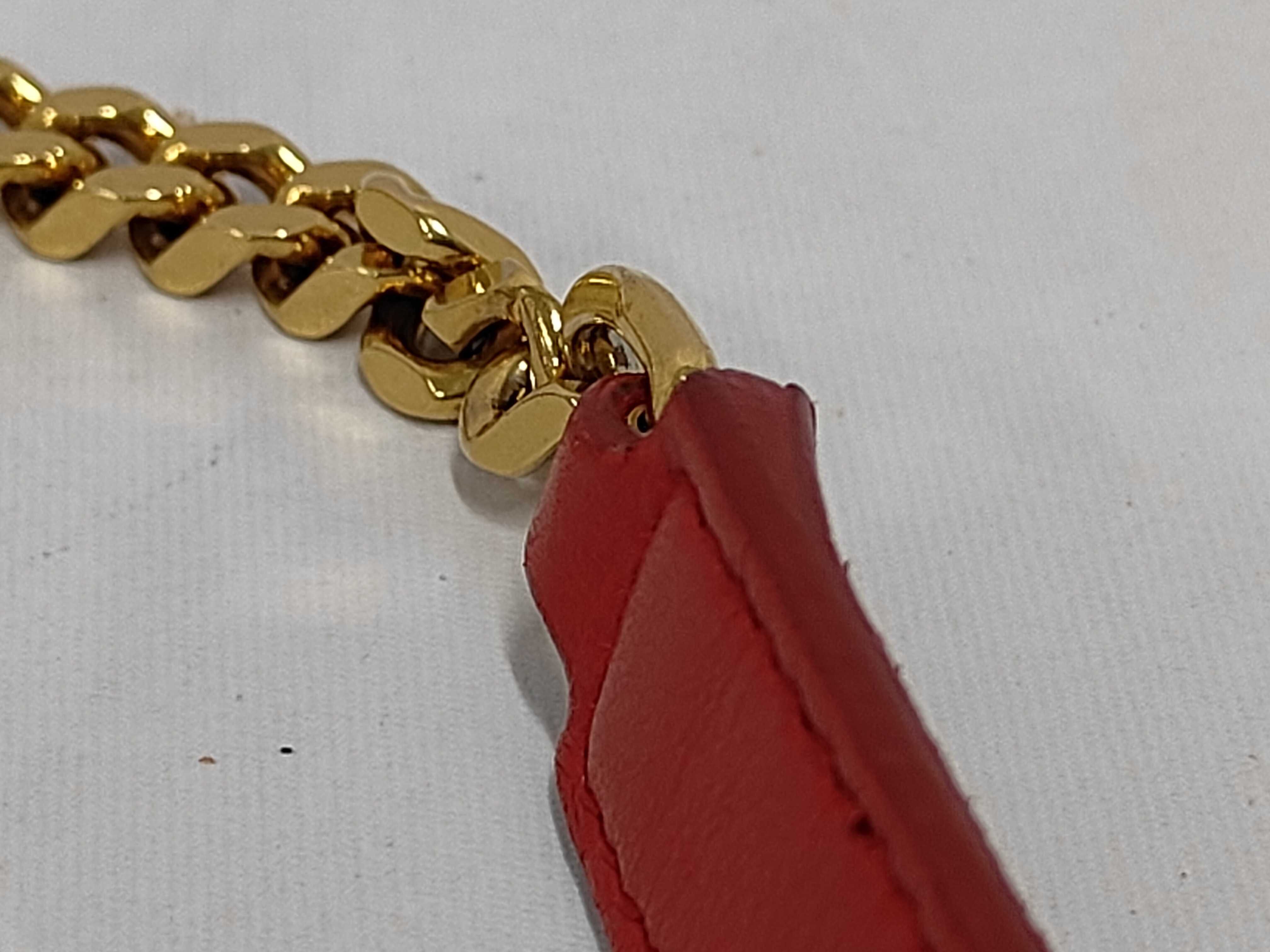 V-stitch 381668 Red Leather Chain Shoulder Bag — view 6
