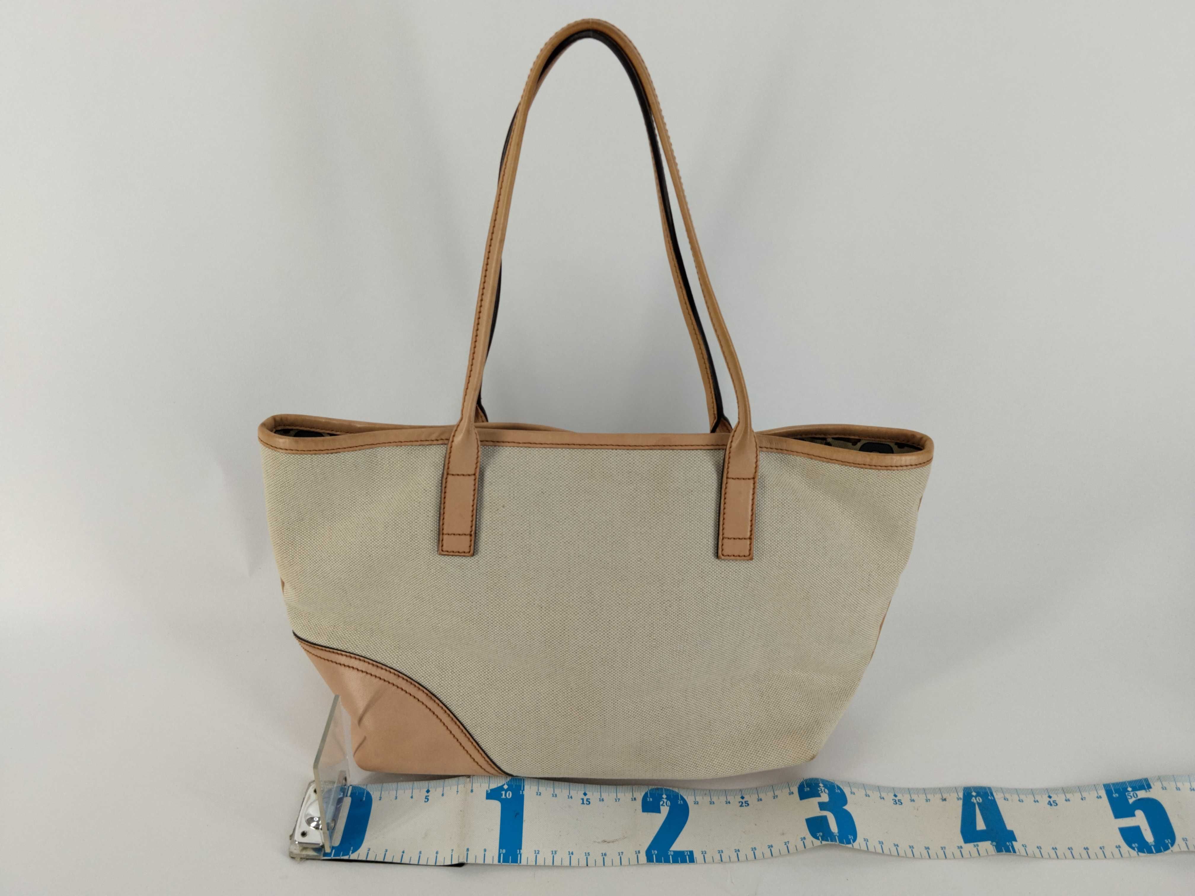 Interlocking Tote Bag, Abbey Canvas, White — view 2