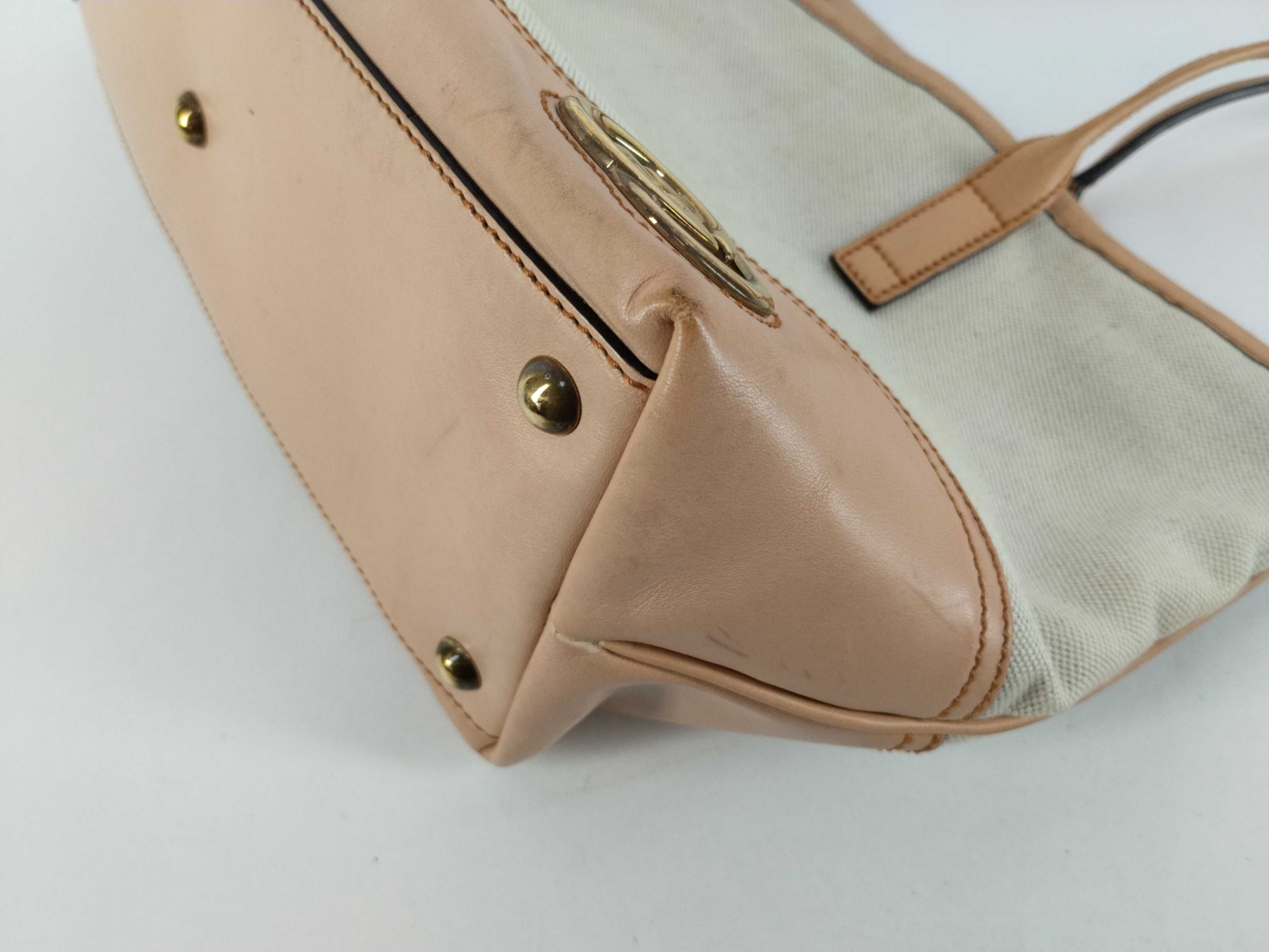 Interlocking Tote Bag, Abbey Canvas, White — view 6