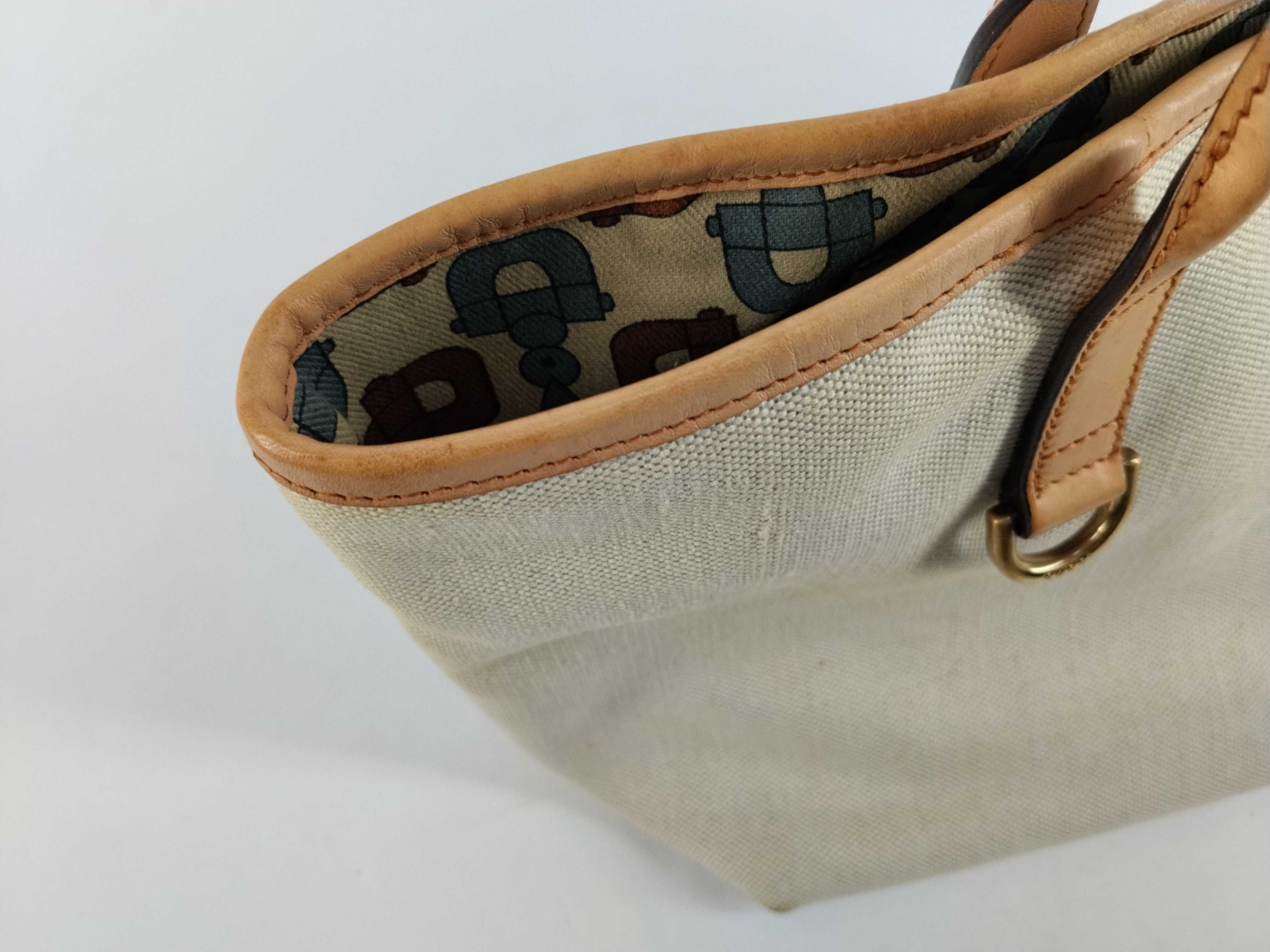 Interlocking Tote Bag, Abbey Canvas, White — view 9
