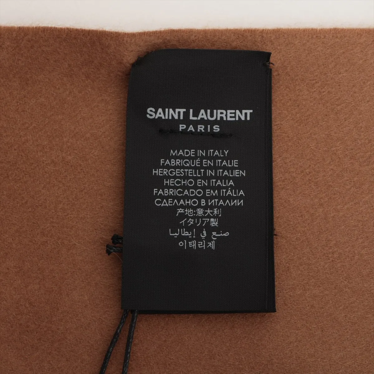logo scarf, cashmere, camel color, some wear and — view 3