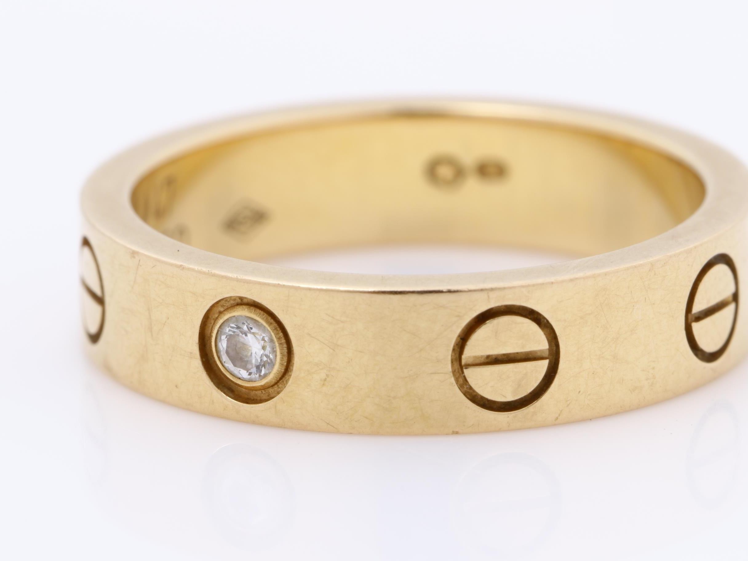 Au750PG Mini Love 1P Diamond Ring, Size 47, 4.2g — view 3