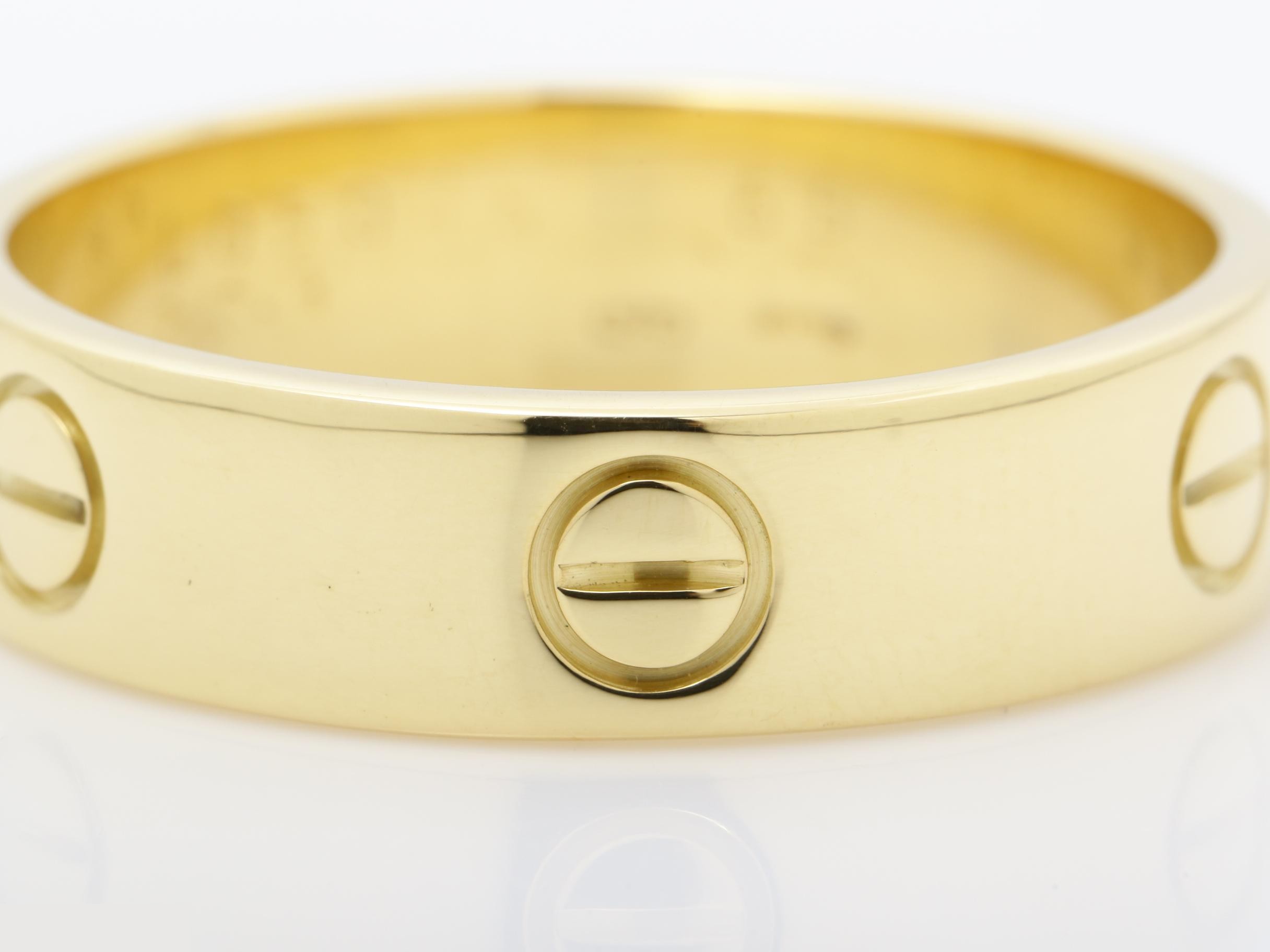 Love ring, size 65 (stamped) / actual size #14, 750YG, 8.7g, width approximately 6.0mm — view 2