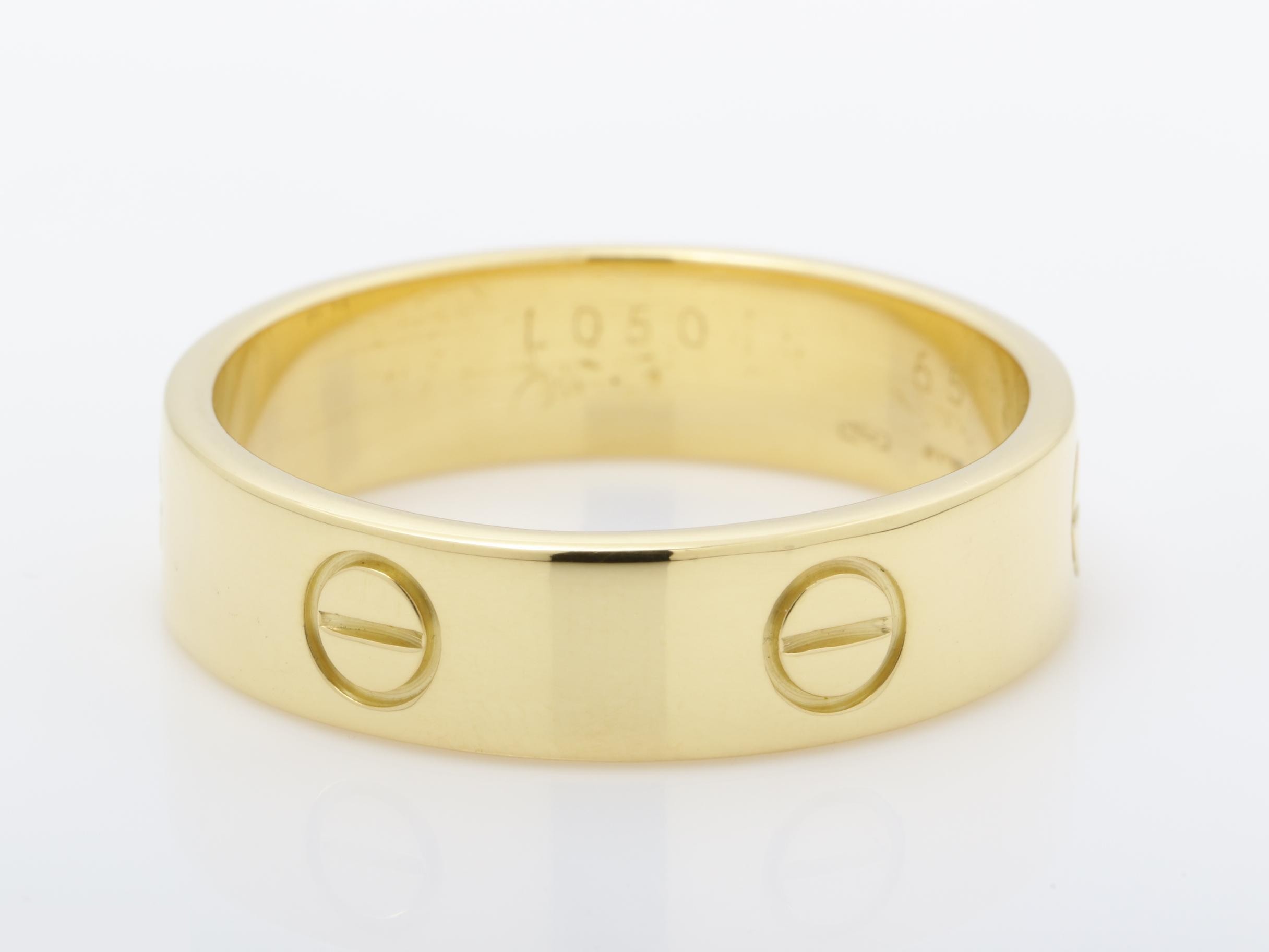 Love ring, size 65 (stamped) / actual size #14, 750YG, 8.7g, width approximately 6.0mm — view 3