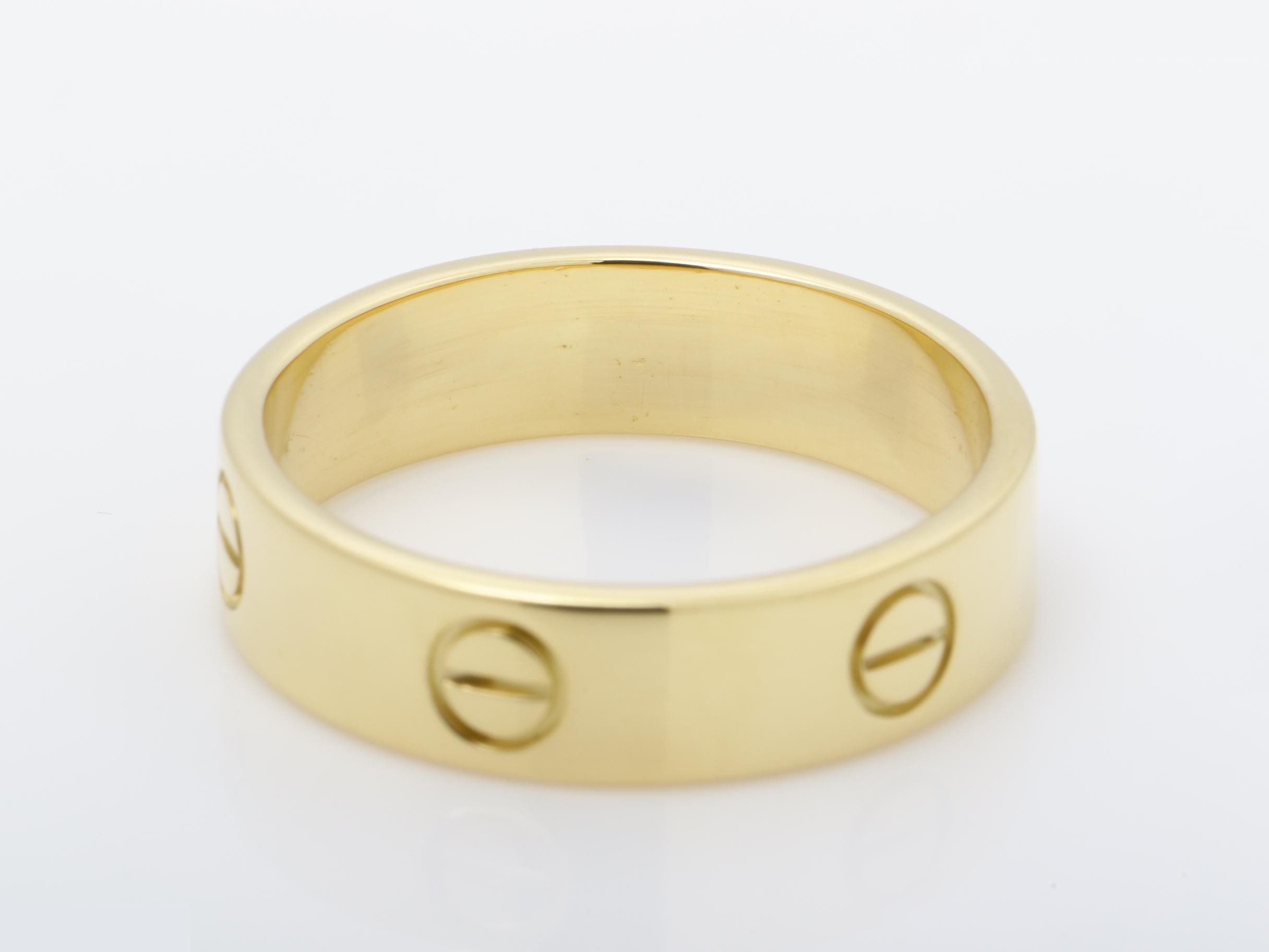 Love ring, size 65 (stamped) / actual size #14, 750YG, 8.7g, width approximately 6.0mm — view 4