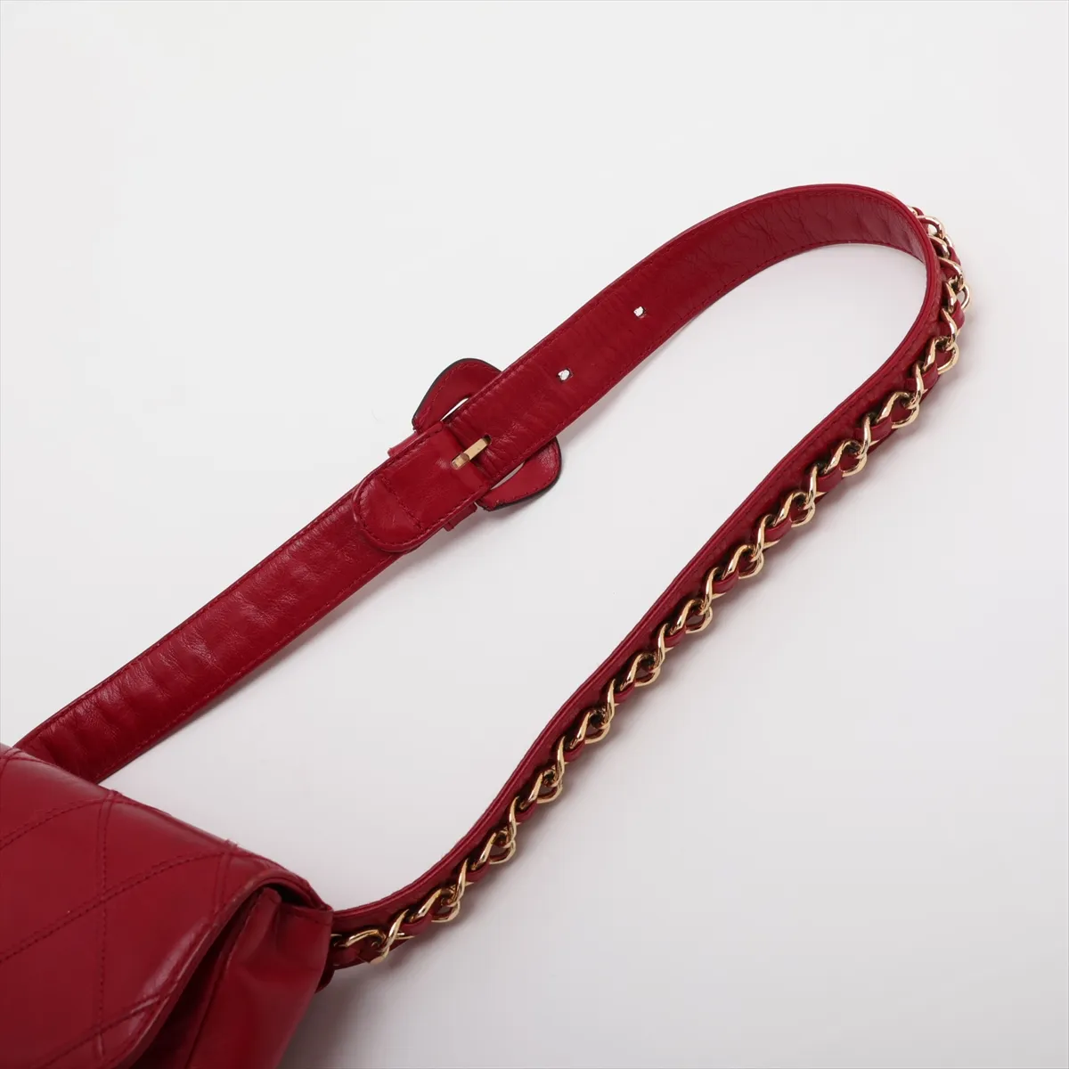 Bicolore Lambskin Waist Pouch, Red with Gold Hardware — view 5