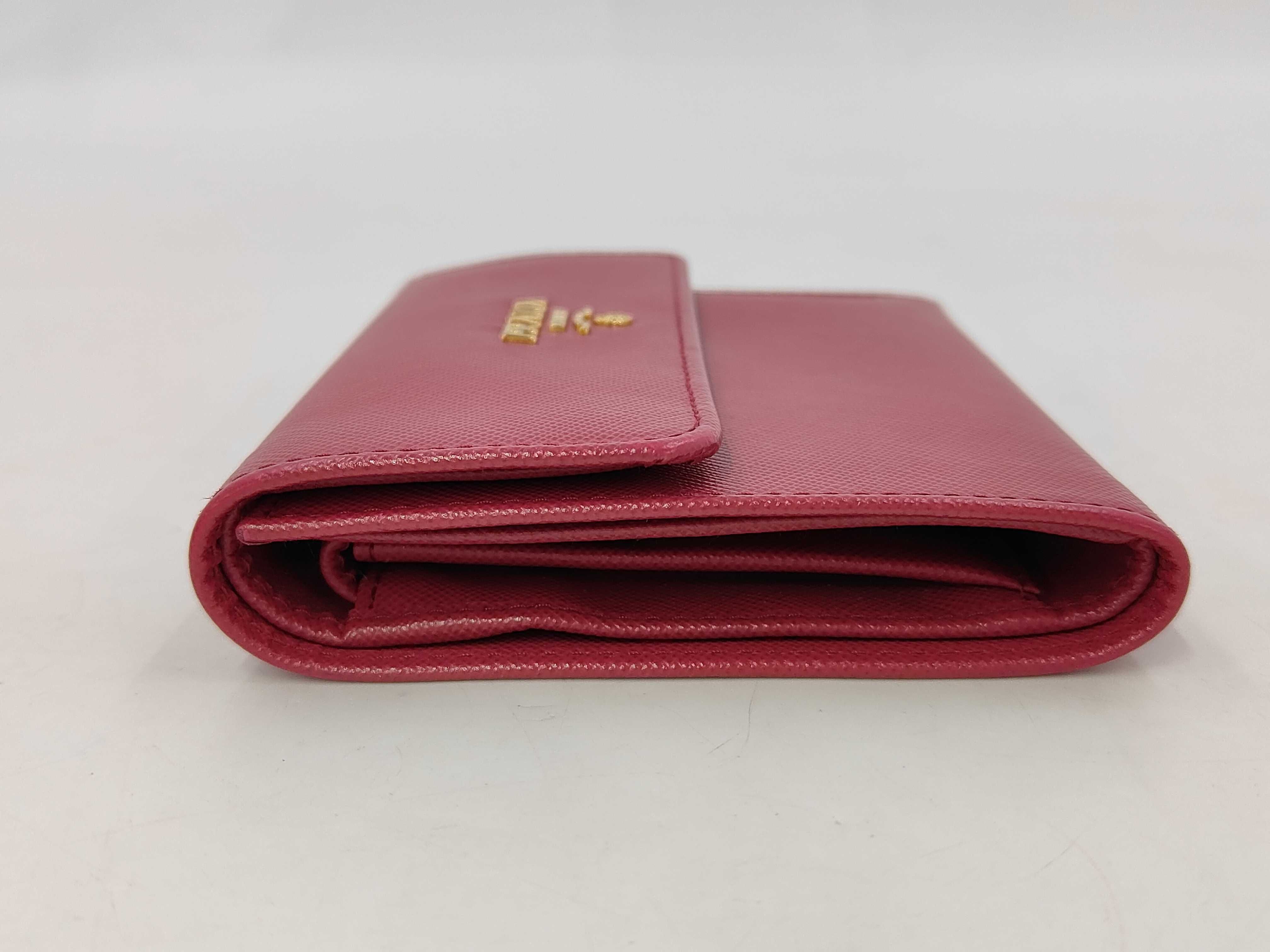 Saffiano Metal 1M0170 Leather Compact Wallet Pink — view 5